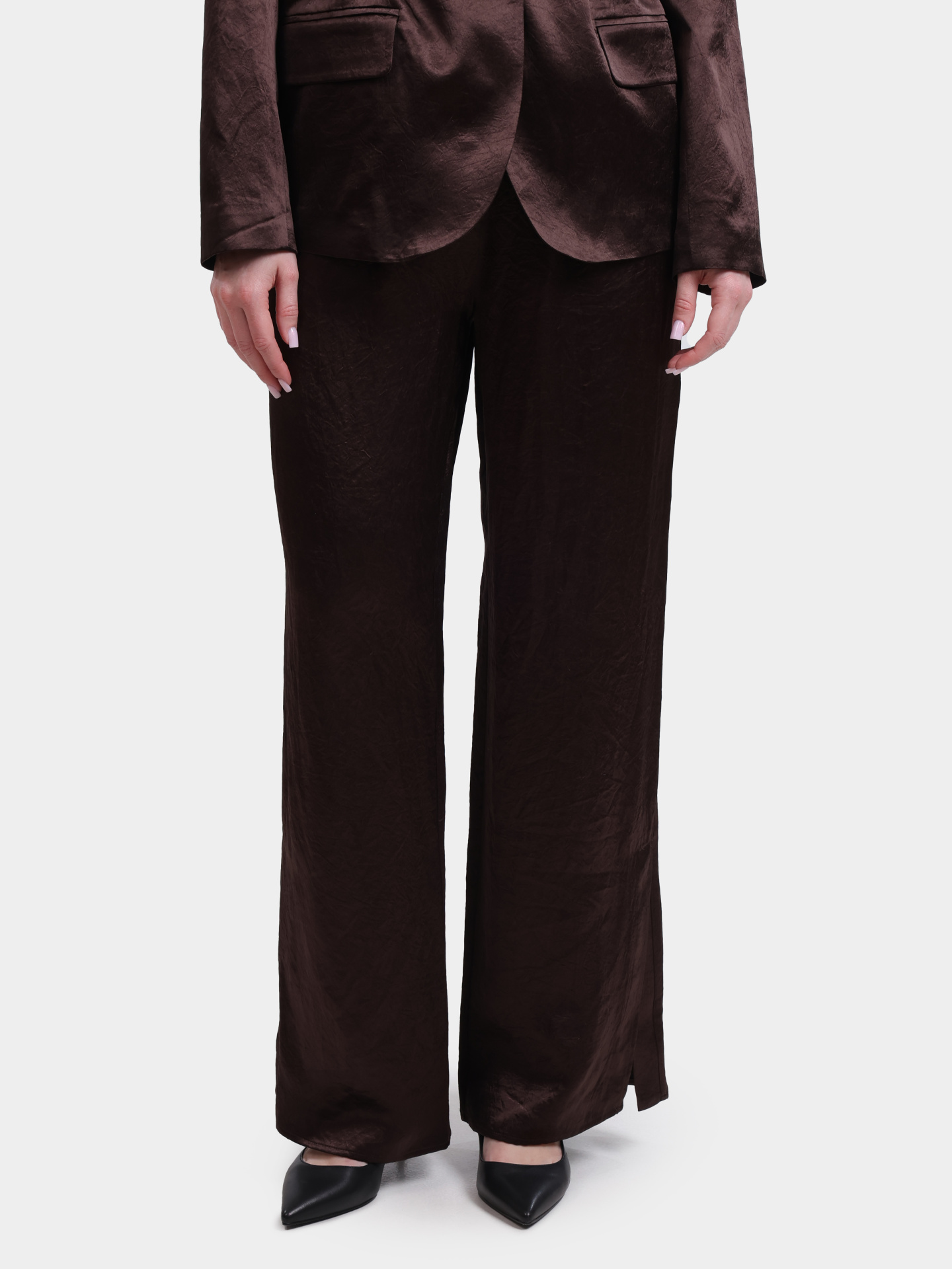 Брюки Liu-Jo BLACK LABEL CA6147 T450A P9576 коричневые женские с разрезами — купить в интернет-магазине Verdistore