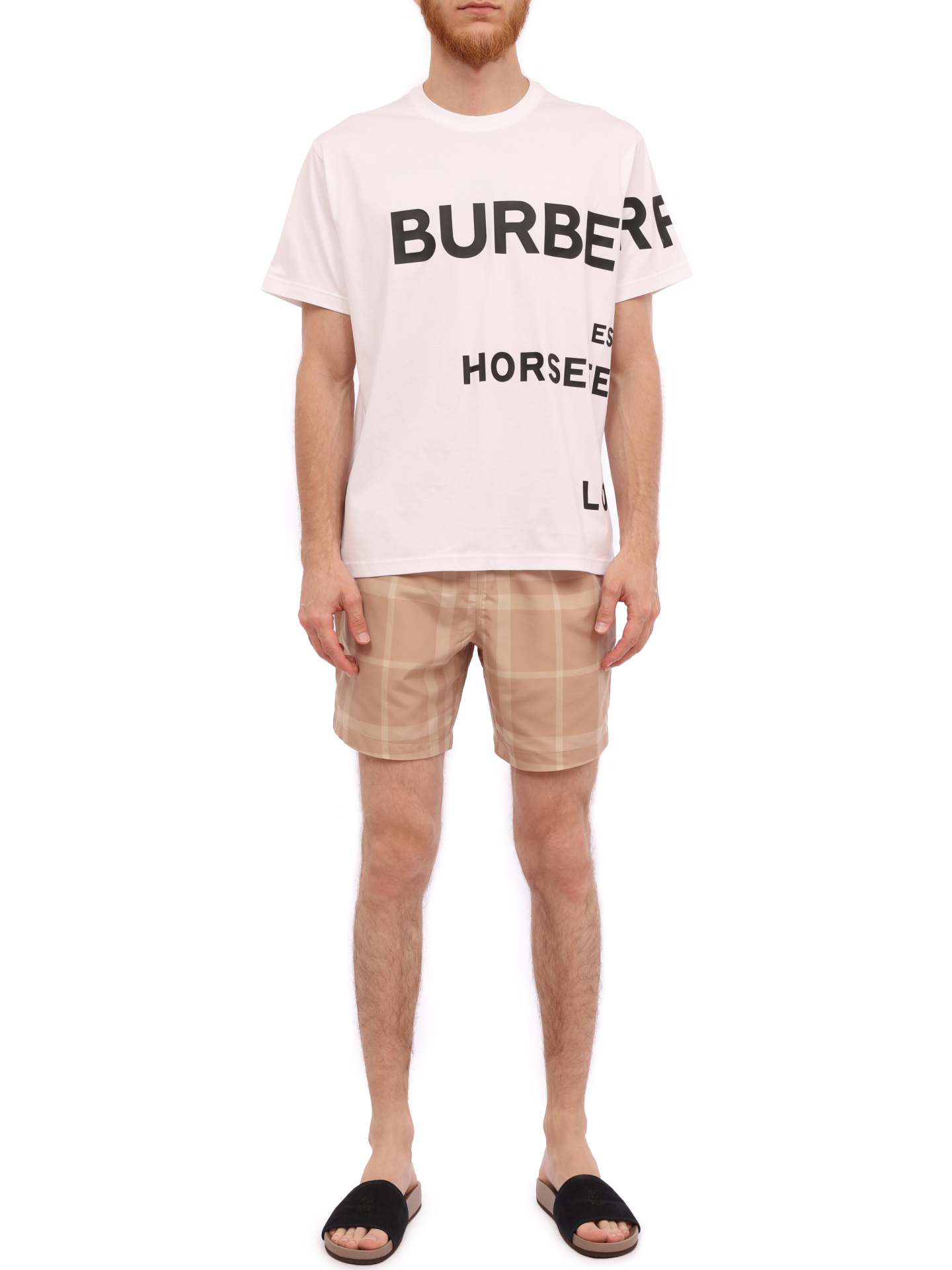 Шорты Burberry 8068555 A7464 бежевые мужские в клетку — купить в интернет-магазине Verdistore