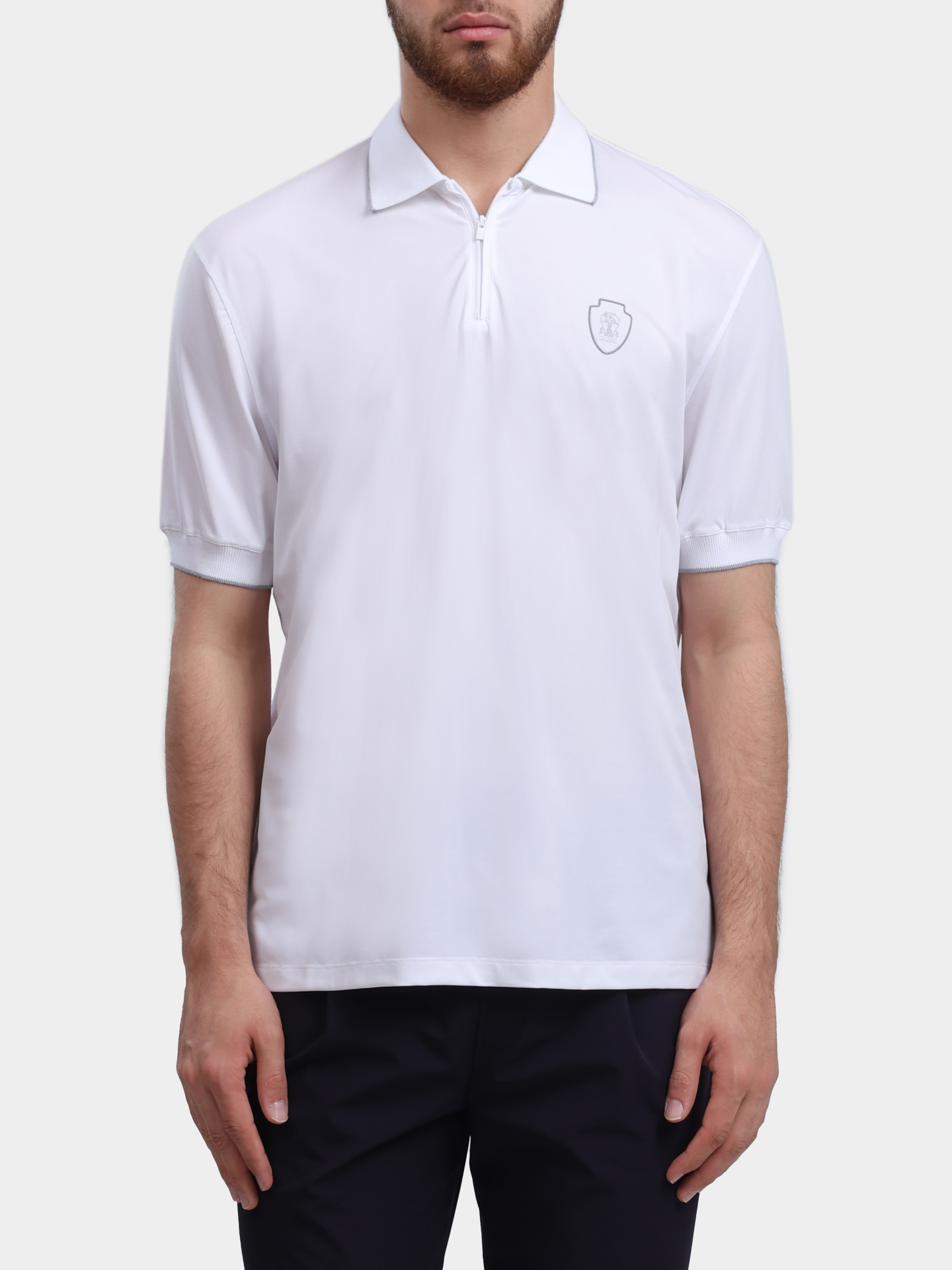 Поло Brunello Cucinelli MW8641330F CCS47 на молнии мужское — купить в интернет-магазине Verdistore