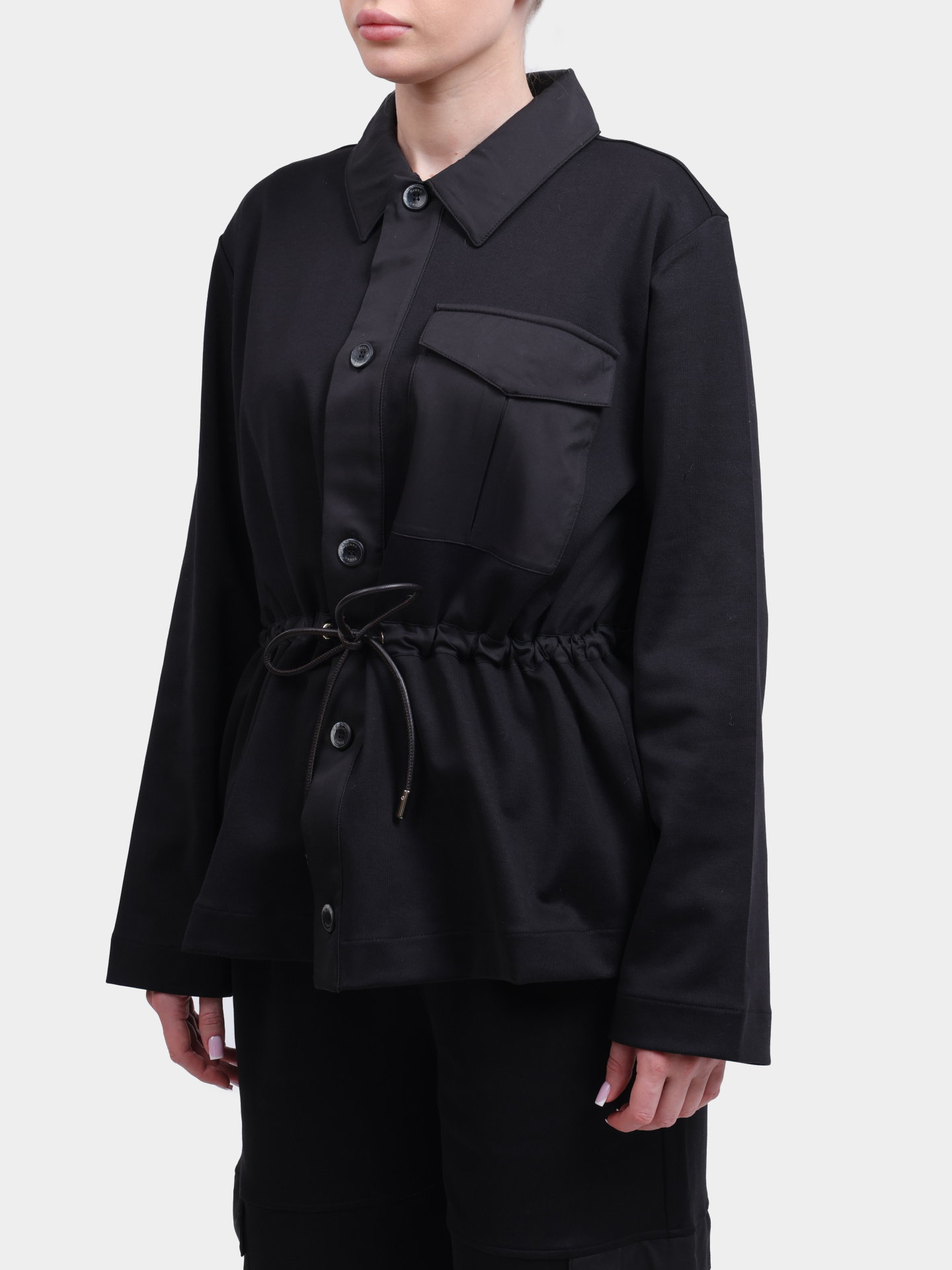 Рубашка Herno JC000078D 52117 9300 черная женская на кулиске — купить в интернет-магазине Verdistore