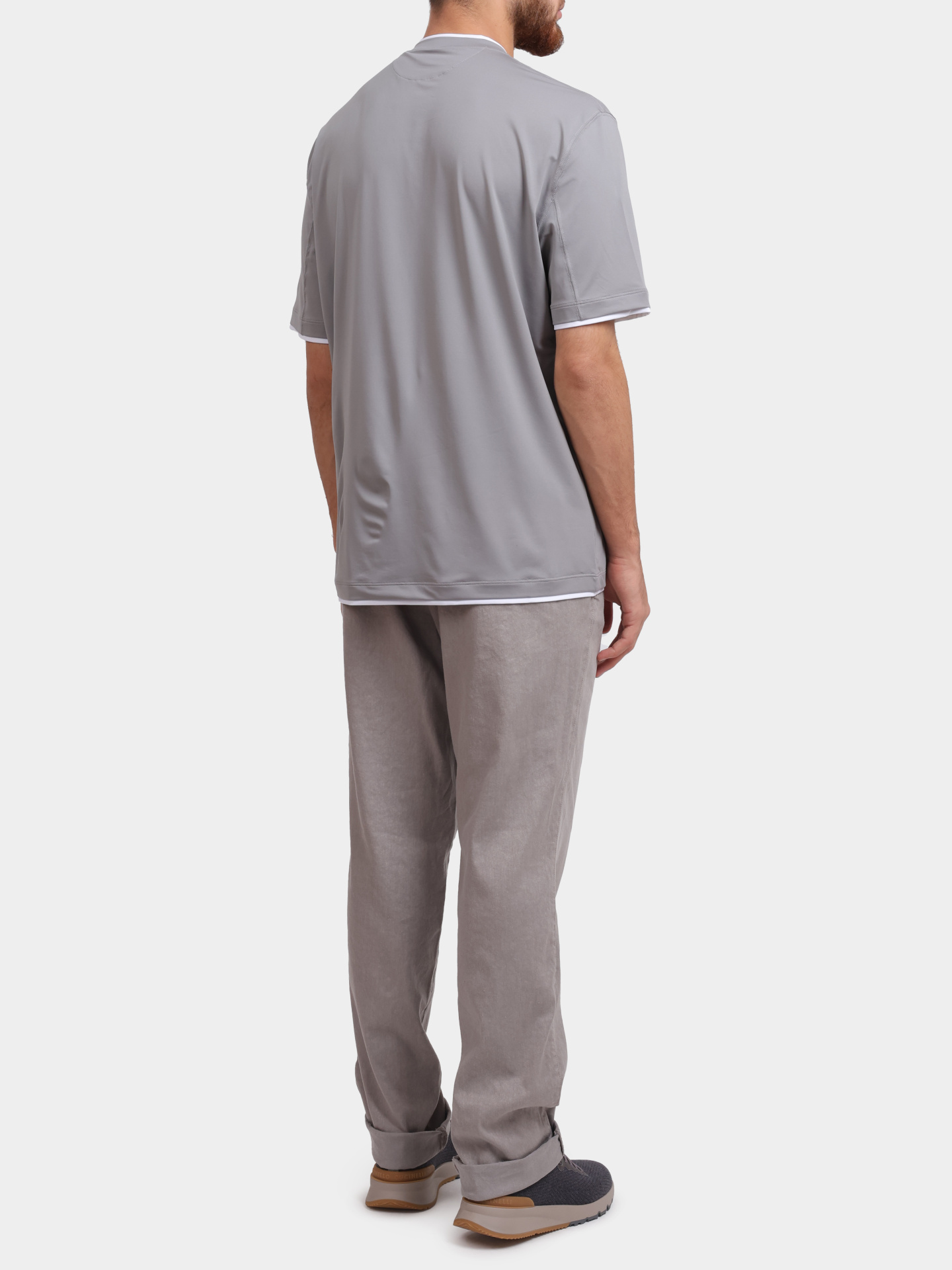 Футболка Brunello Cucinelli MW8577427T CMM17 серая мужская — купить в интернет-магазине Verdistore