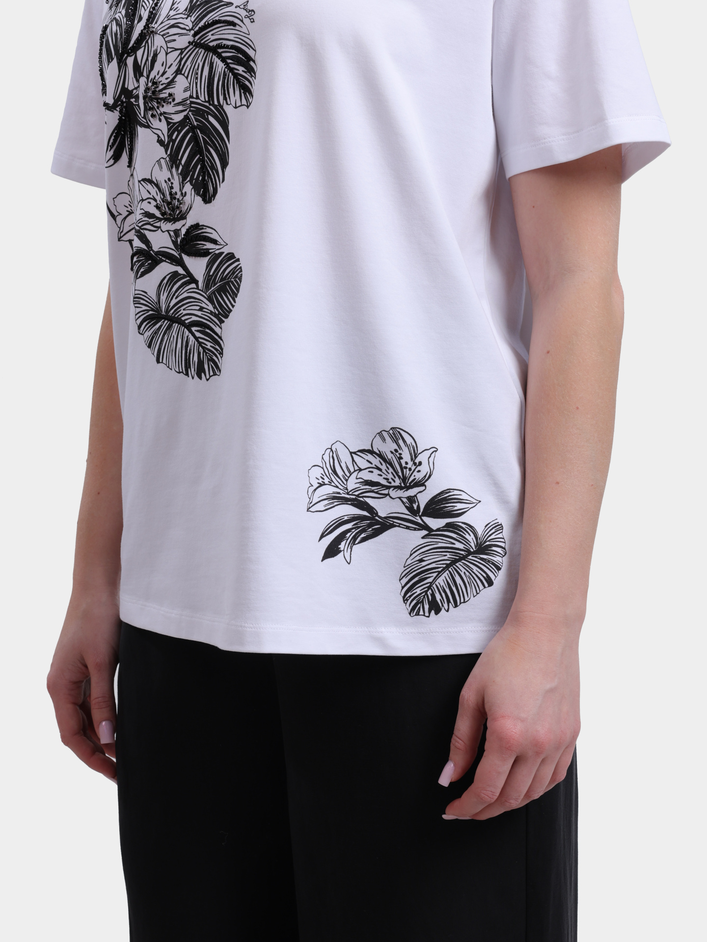 Футболка Liu-Jo BLACK LABEL CA6330 JS088 11111 белая женская с крупным принтом — купить в интернет-магазине Verdistore