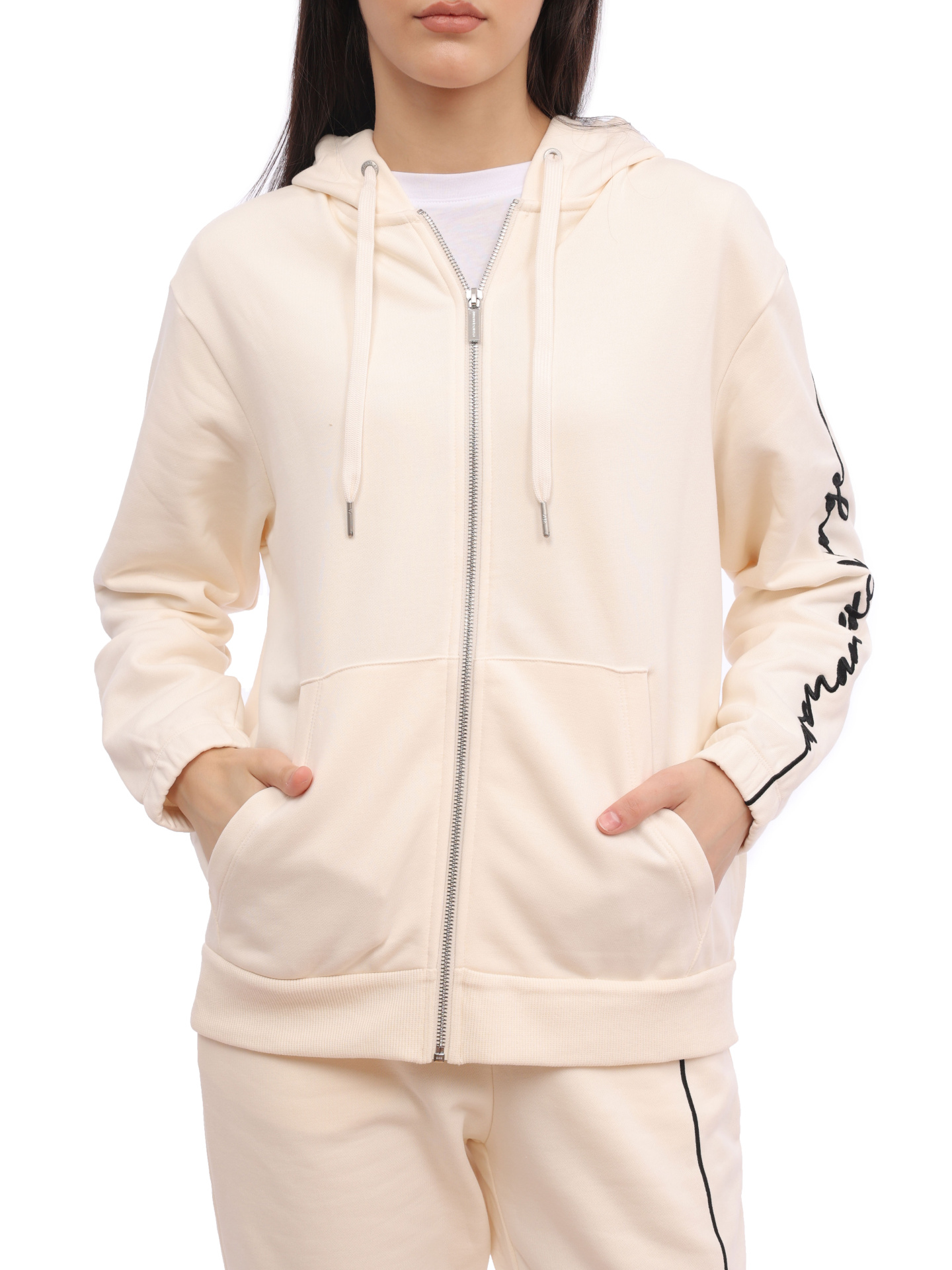 Толстовка Armani Exchange 6RYM71 YJBRZ 1130 белая женская с логотипом — купить в интернет-магазине Verdistore