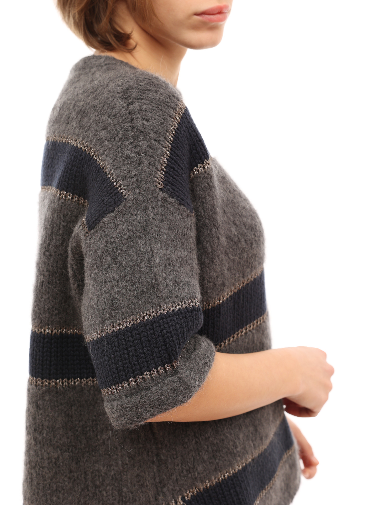 Свитер Brunello Cucinelli M6B382820 CH735 полосатый женский — купить в интернет-магазине Verdistore