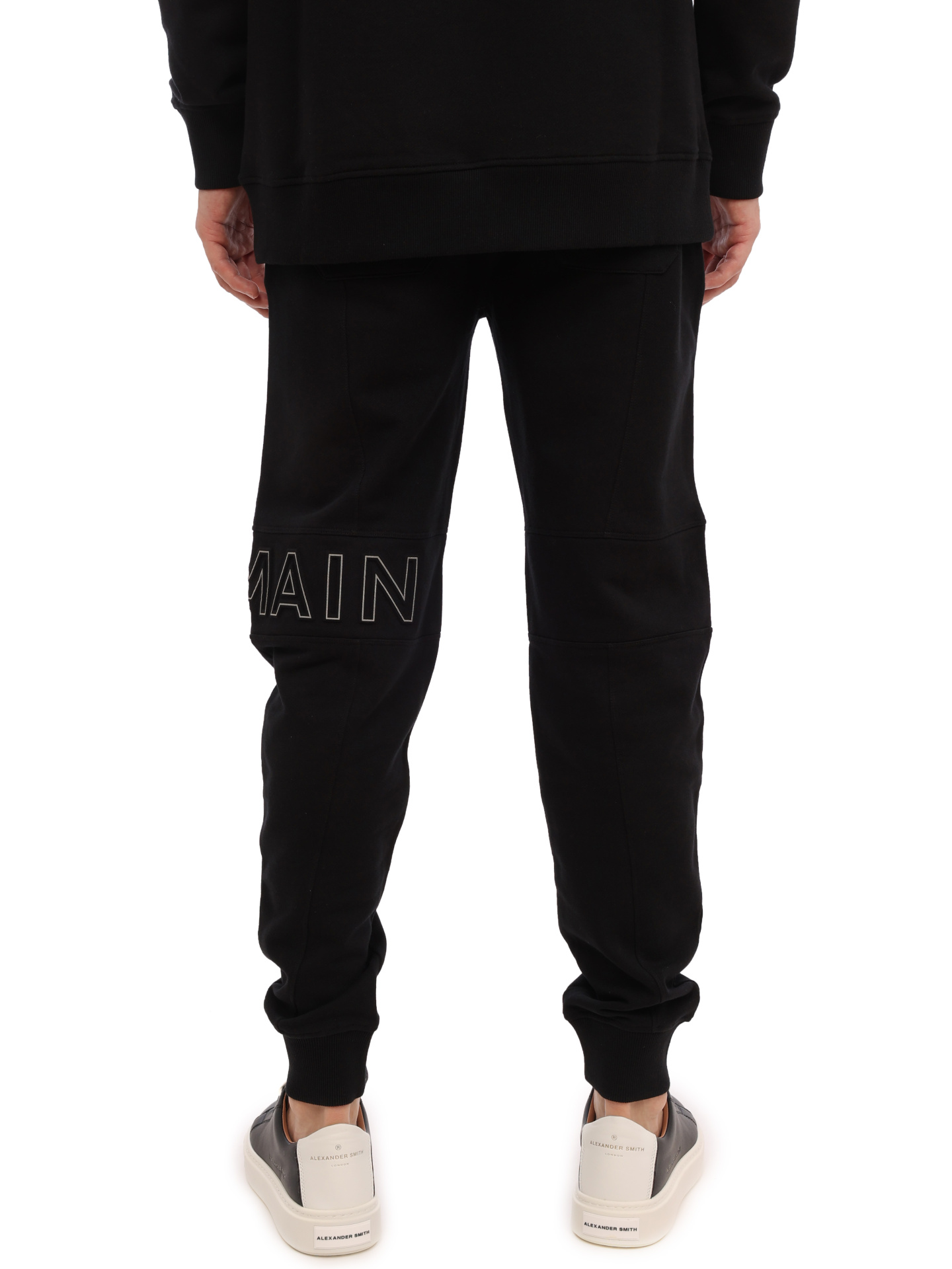 Брюки спортивные Balmain BH1OB235BC22 EBP черные мужские с логотипом — купить в интернет-магазине Verdistore