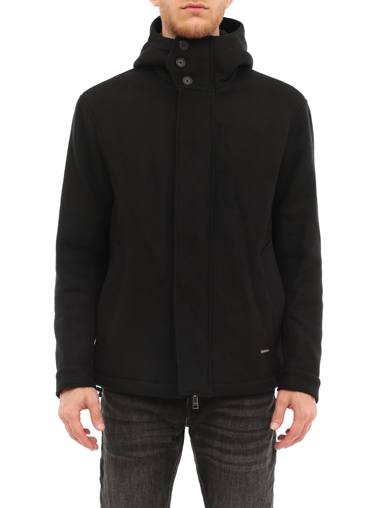 Куртка Armani Exchange 6LZB30 ZNIKZ 1200 черная мужская из шерсти — купить в интернет-магазине Verdistore