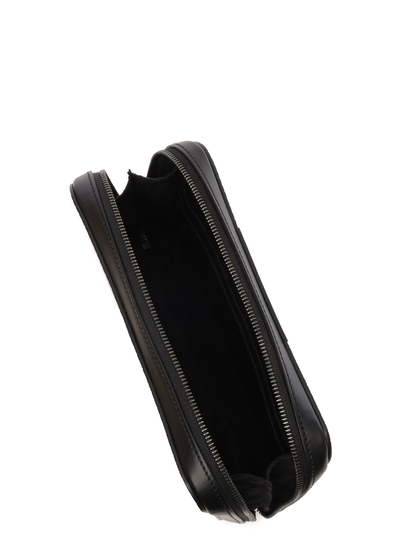 Косметичка черная кожаная с монограммным логотипом — купить в интернет-магазине Verdistore