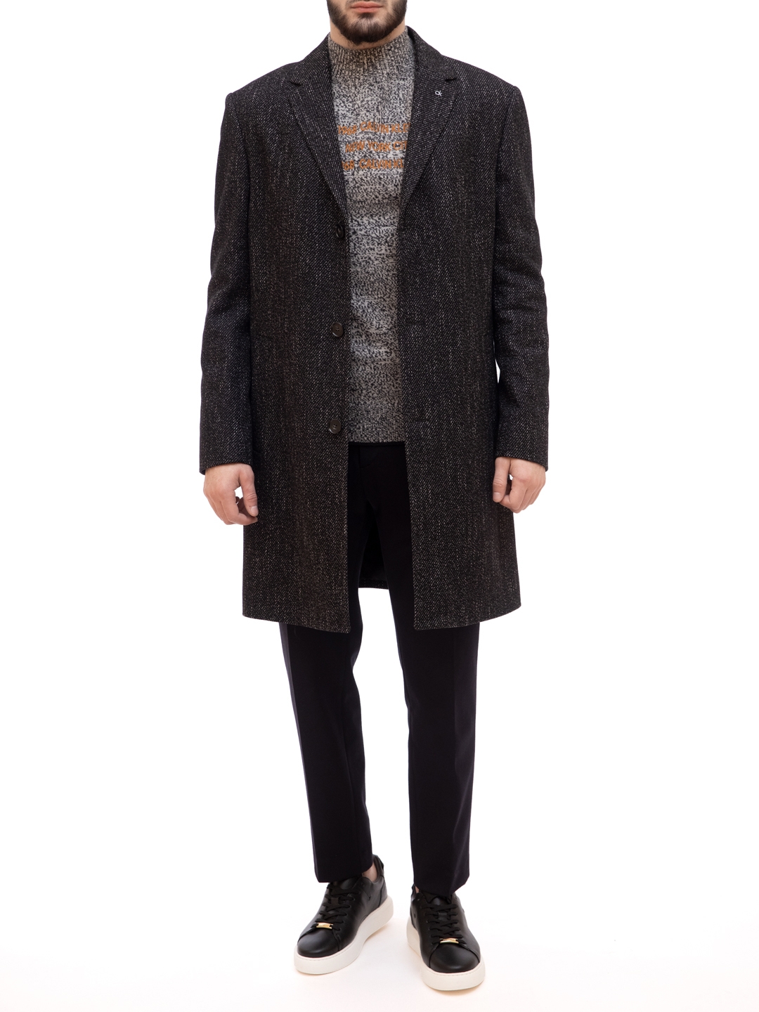 Пальто Calvin Klein K10K106119 темно-серое мужское — купить в интернет-магазине Verdistore