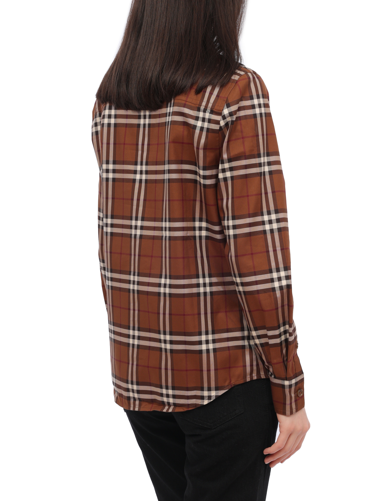 Рубашка Burberry 8063163 A9011 хлопковая женская в клетку — купить в интернет-магазине Verdistore
