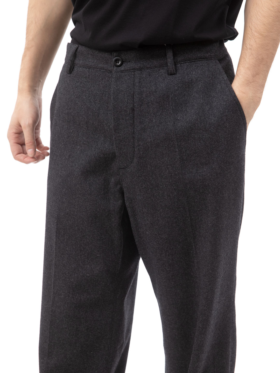  Брюки шерстяные цвета антрацит прямого кроя — купить в интернет-магазине Verdistore