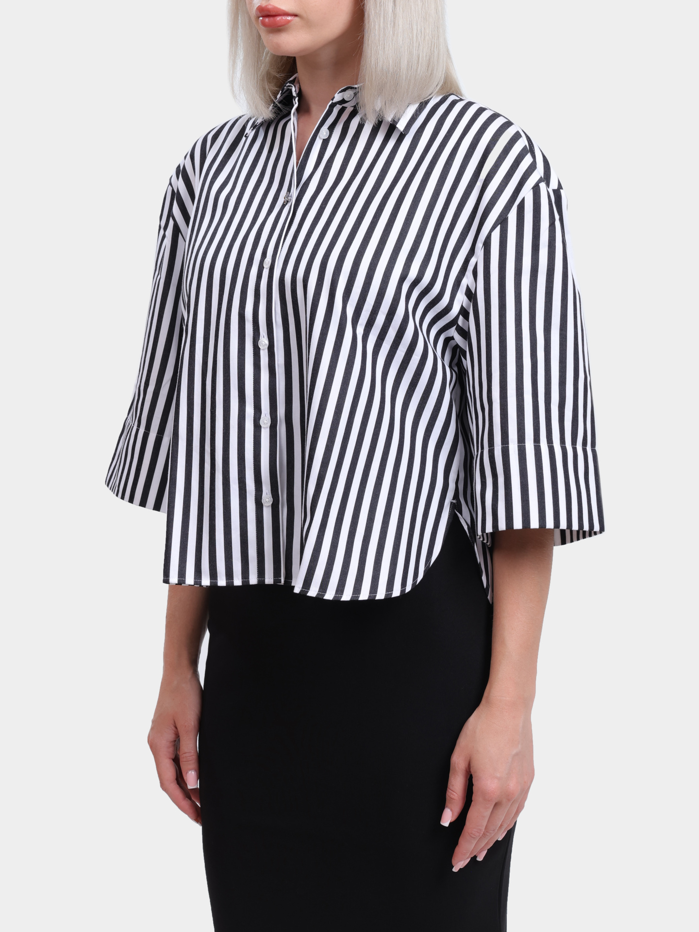Рубашка Hugo 50539904 988 укороченная женская в полоску — купить в интернет-магазине Verdistore
