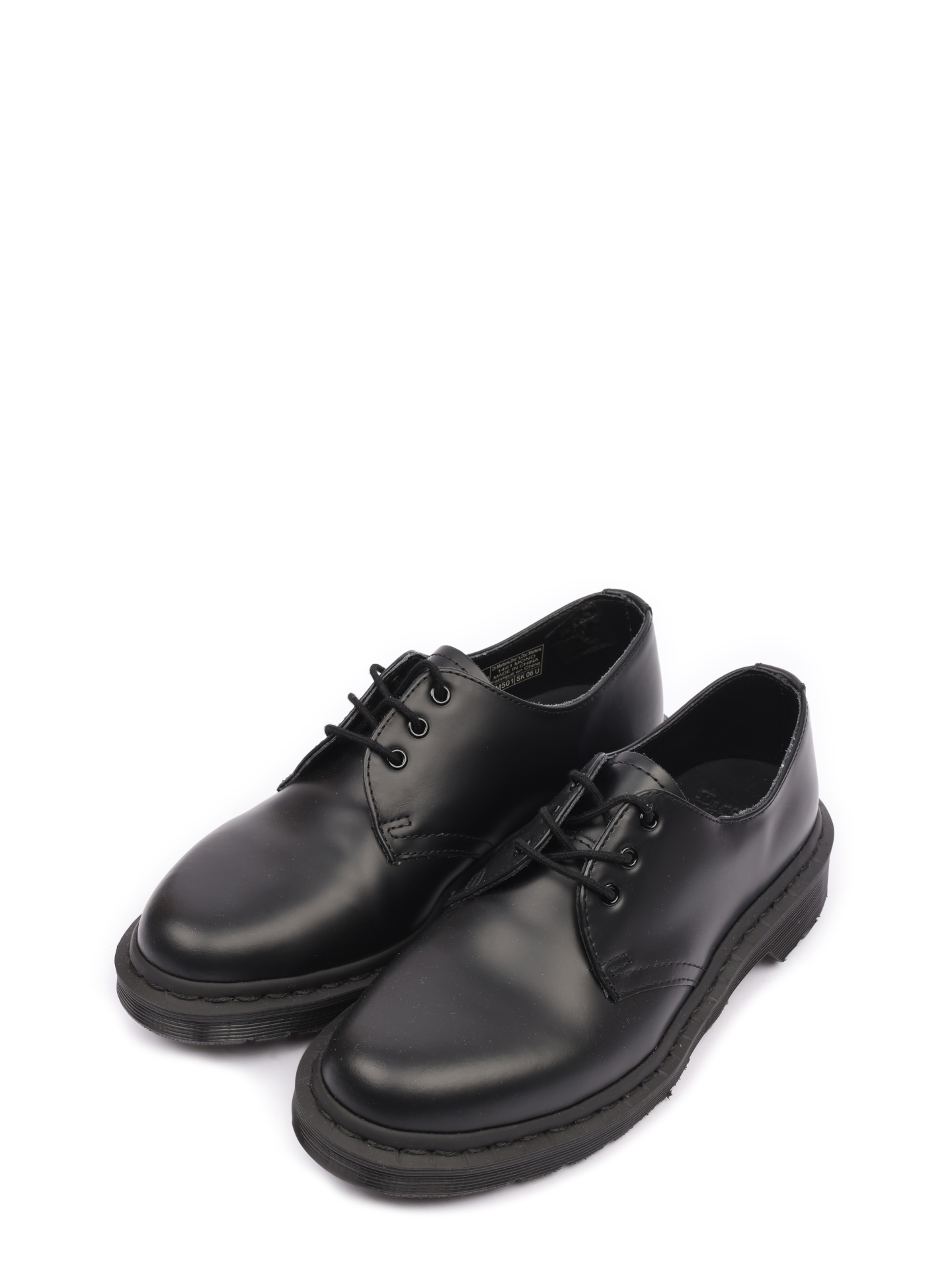 Полуботинки черные кожаные гладкие на шнуровке — купить в интернет-магазине Verdistore