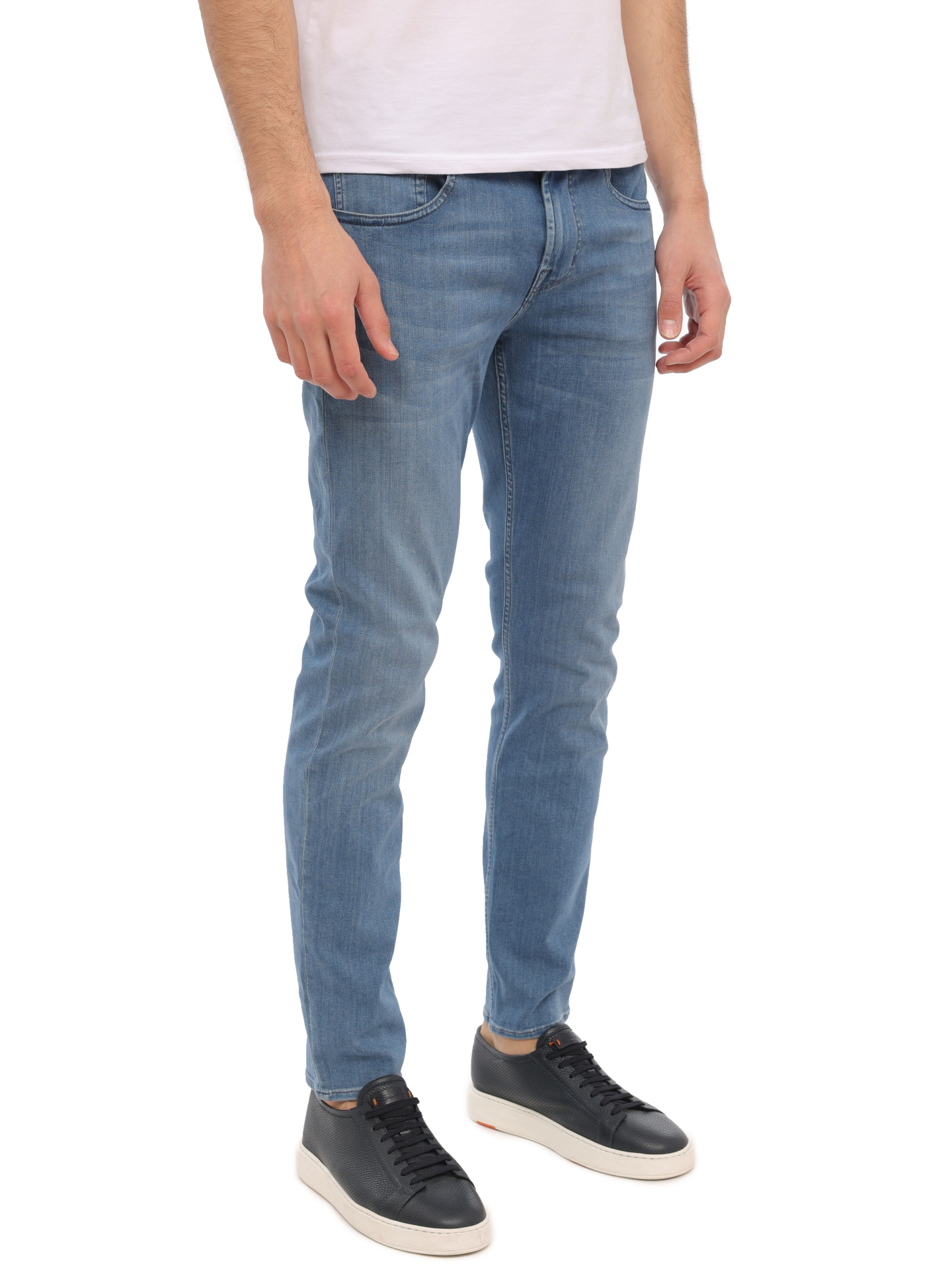 Джинсы 7 For All Mankind JSMXA230AZ голубые мужские из стрейчевого материала  — купить в интернет-магазине Verdistore