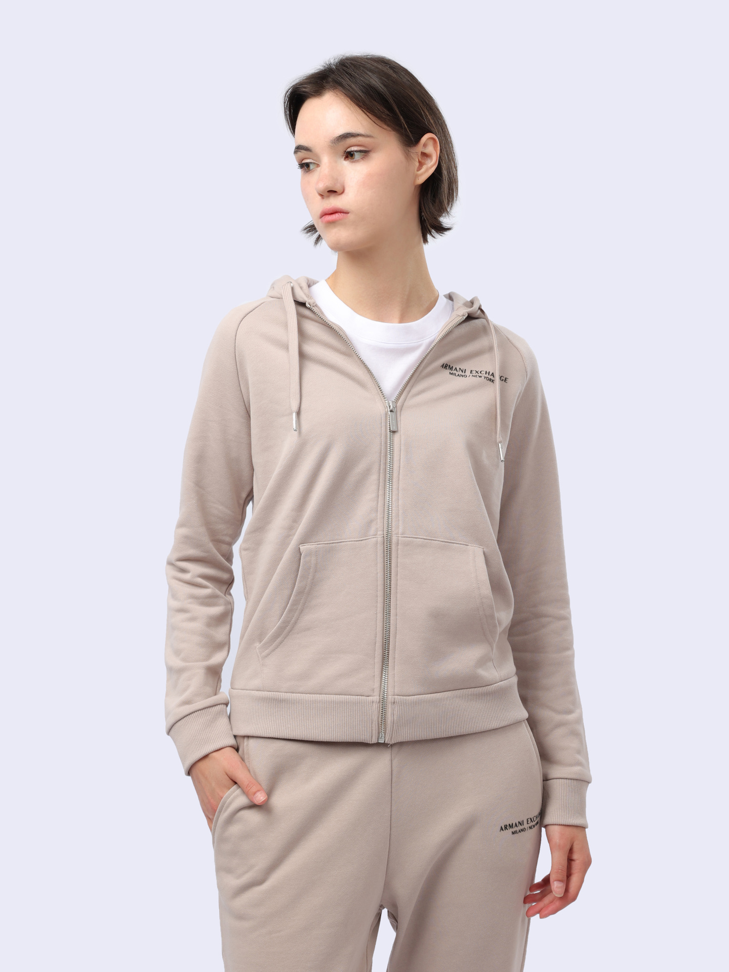 Мастерка Armani Exchange 8NYM28 YJE5Z 1786 бежевая женская — купить в интернет-магазине Verdistore