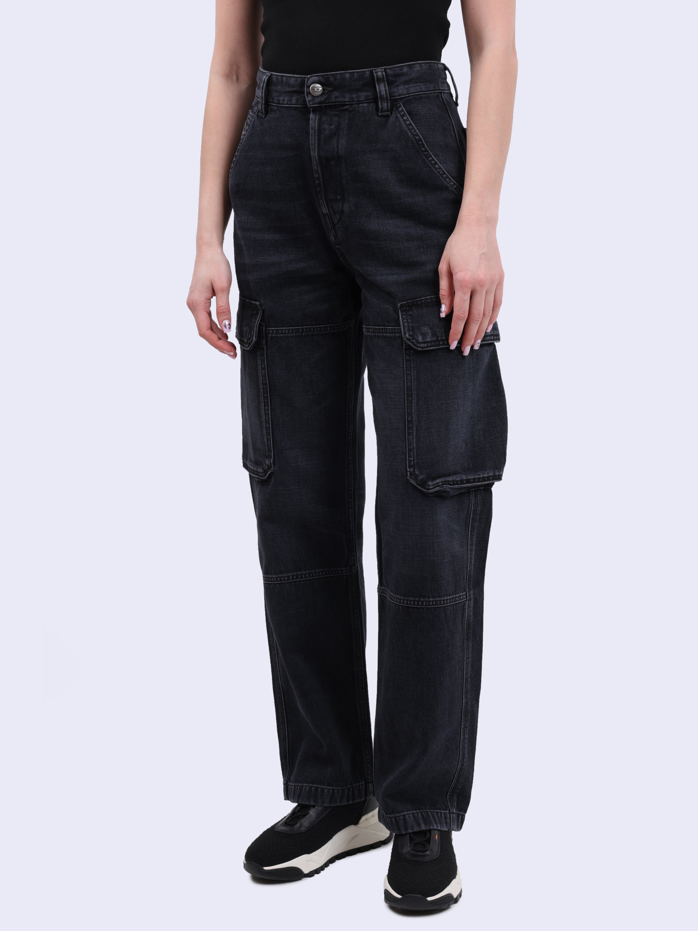 Джинсы-карго Diesel A16356007Z902 черные женские — купить в интернет-магазине Verdistore