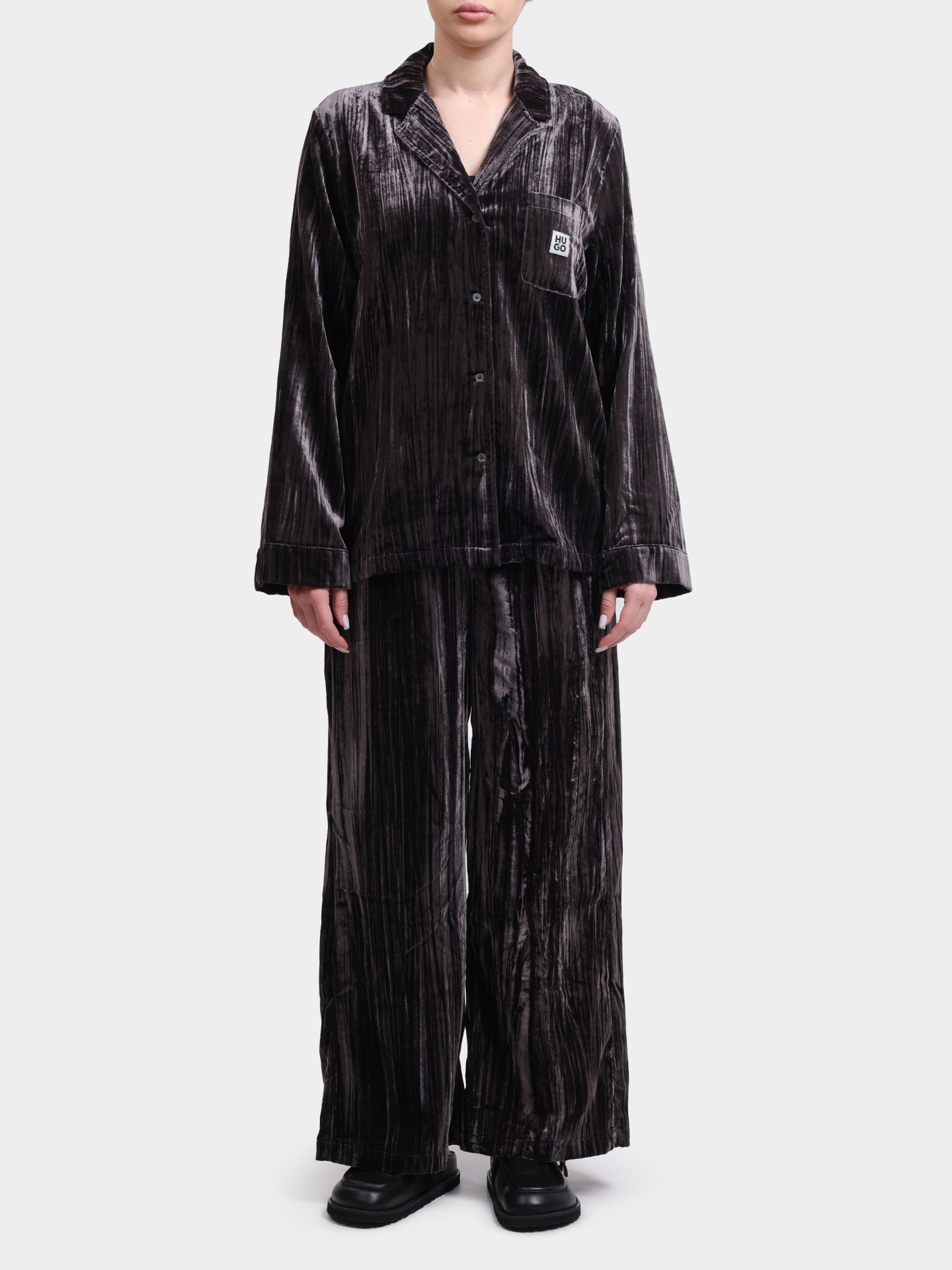 Ночная сорочка VELVET_SHIRT 10275018 01 50550047 010 черная женская  — купить в интернет-магазине Verdistore