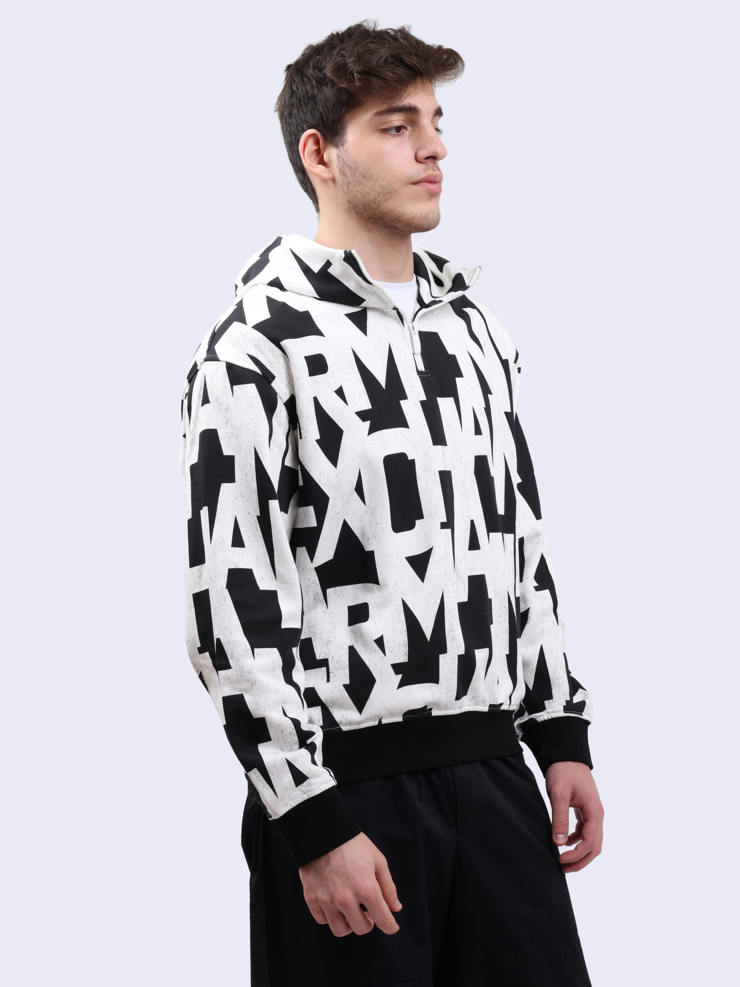 Худи Armani Exchange 6DZMLB ZJ4XZ 52AN хлопковое мужское с принтом — купить в интернет-магазине Verdistore