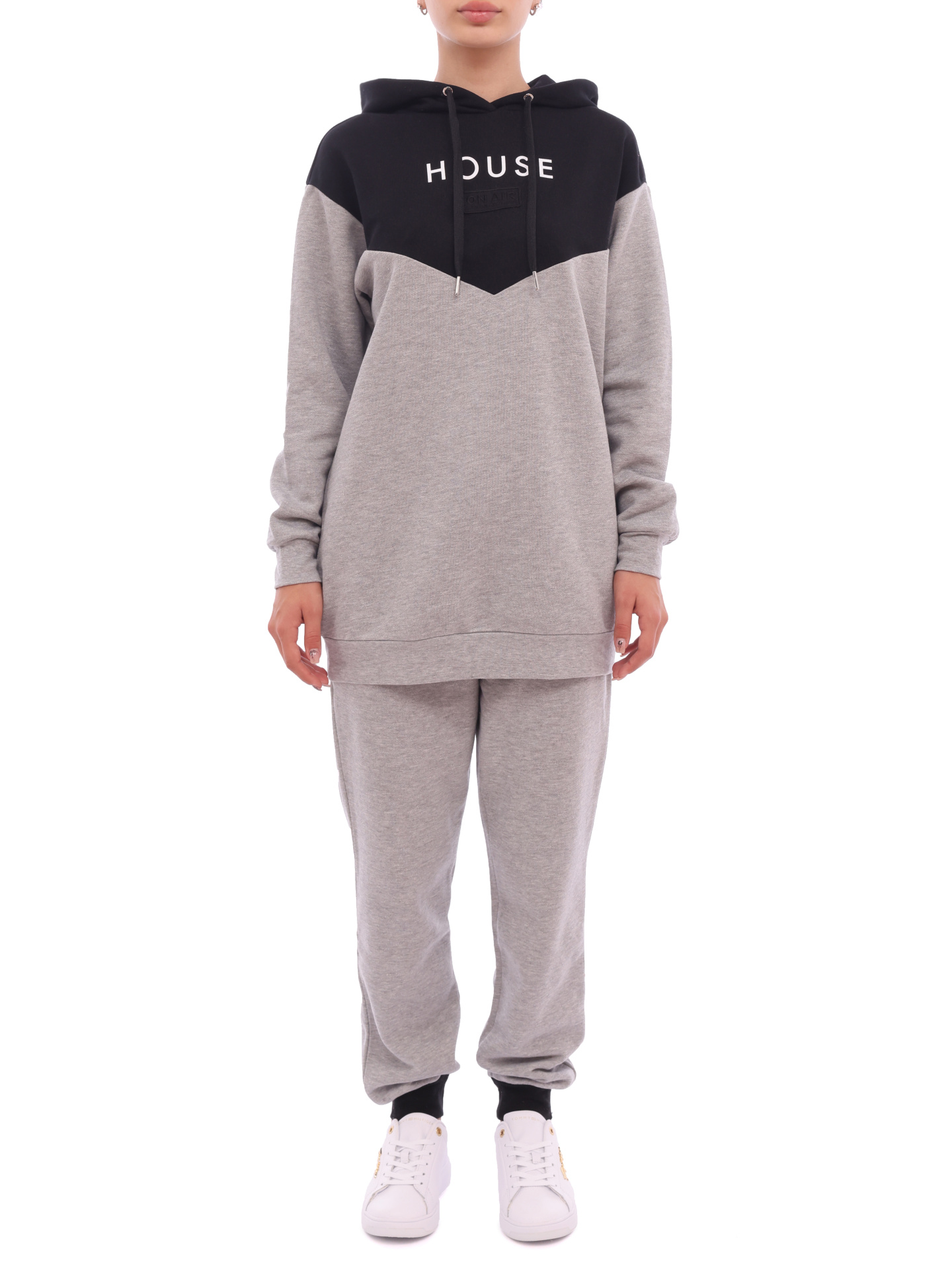 Худи Armani Exchange 6KYM39 YJ7PZ 5383 женское комбинированное удлинённое — купить в интернет-магазине Verdistore