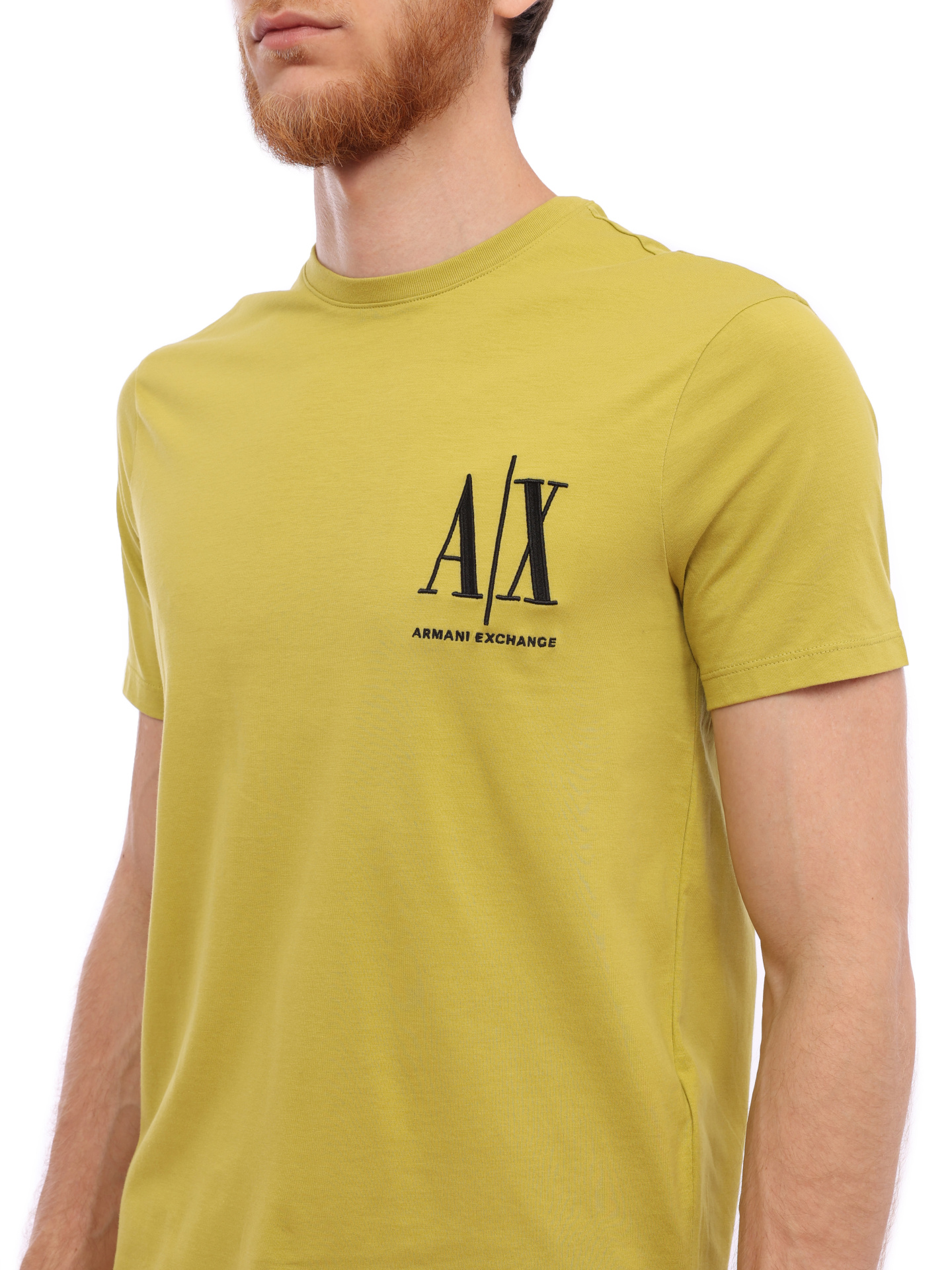 Футболка Armani Exchange 8NZTPH ZJH4Z 1883 светло-зеленая мужская с логотипом — купить в интернет-магазине Verdistore