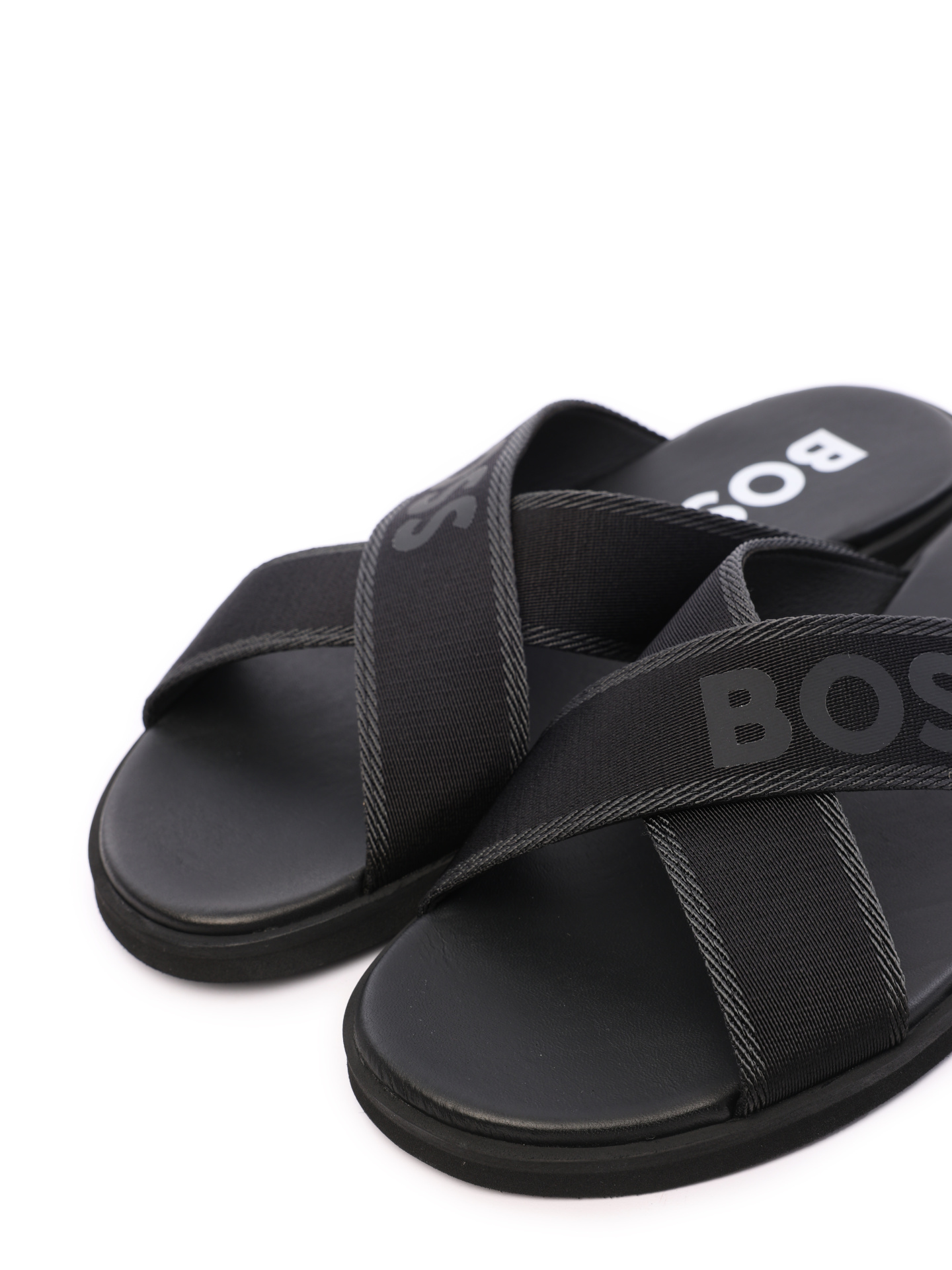Шлепанцы Boss 50493107 001 черные мужские из текстиля — купить в интернет-магазине Verdistore