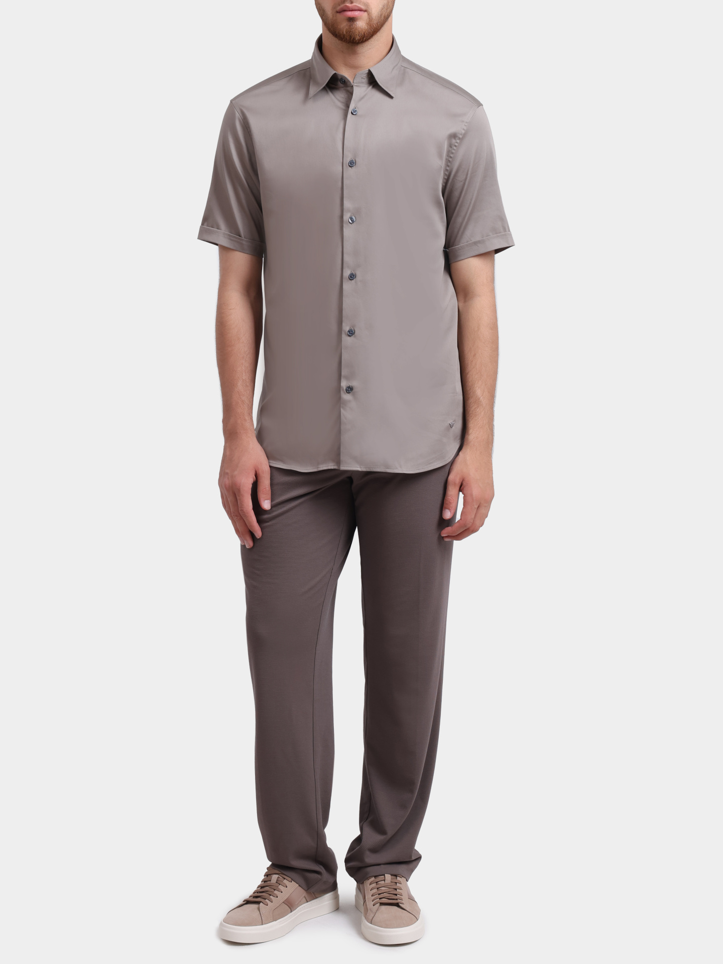 Брюки Emporio Armani EM001505 AF24843 U6200 коричневые мужские зауженного кроя  — купить в интернет-магазине Verdistore