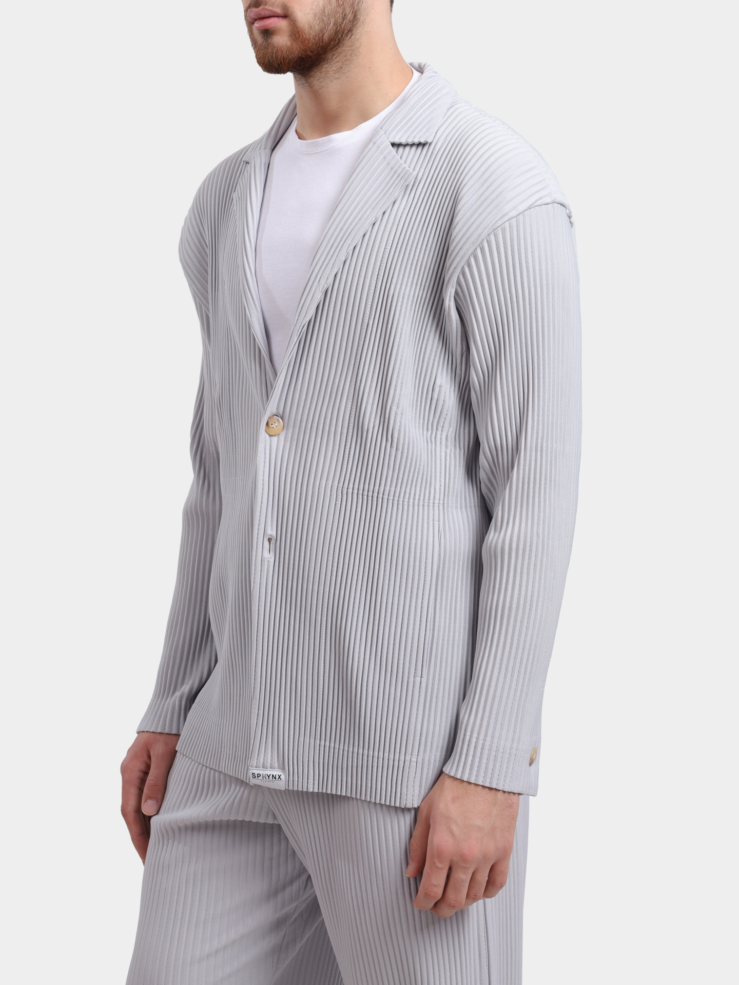 Пиджак Sphynx pleats 3876-4 светло-серый мужской плиссированный — купить в интернет-магазине Verdistore