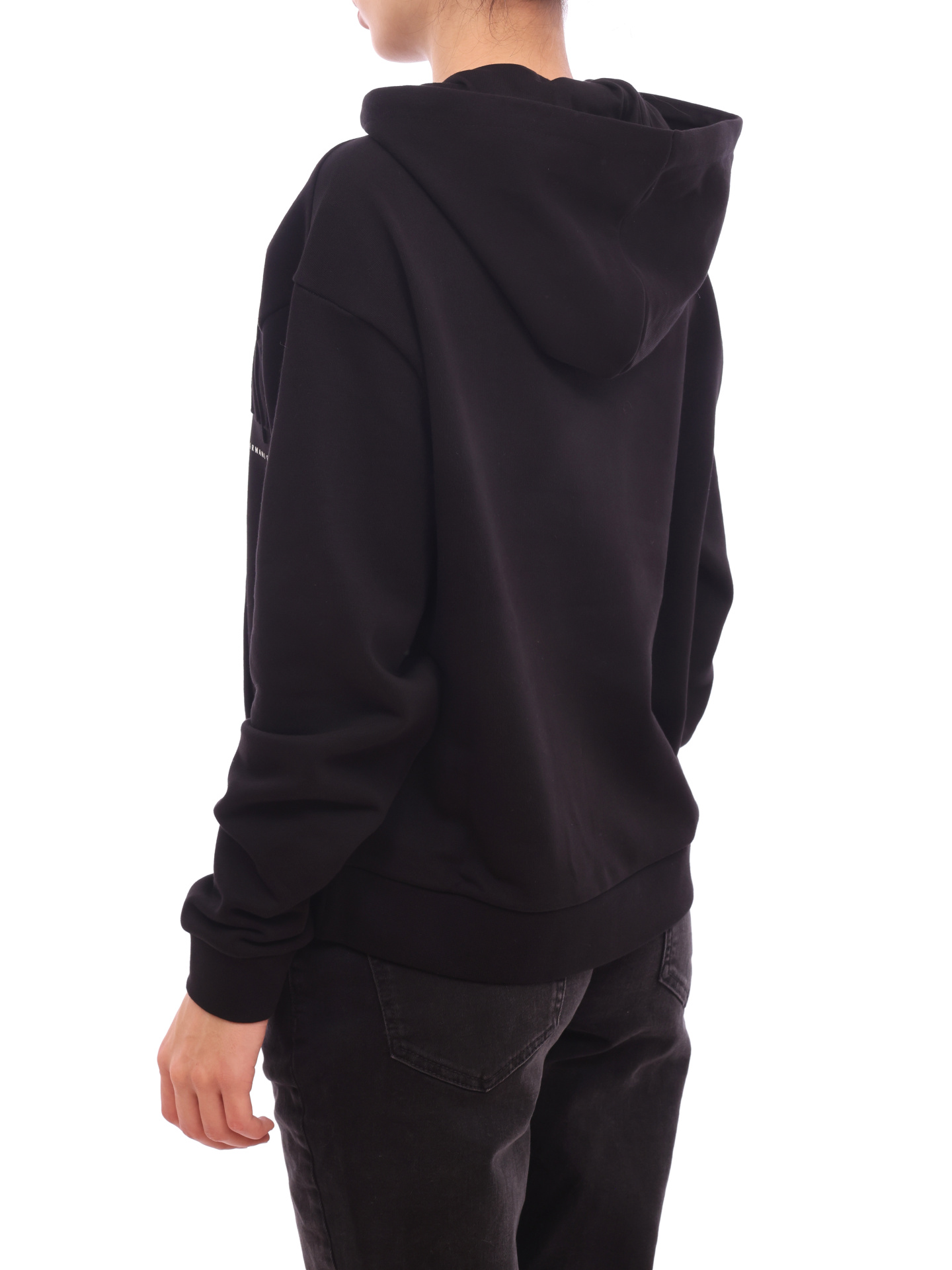 Худи Armani Exchange 8NYM23 YJ68Z 1200 черное женское с логотипом — купить в интернет-магазине Verdistore
