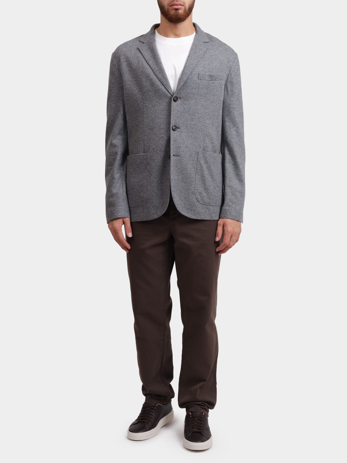 Пиджак Brunello Cucinelli ML8968J01 C210 серый мужской из кашемира — купить в интернет-магазине Verdistore