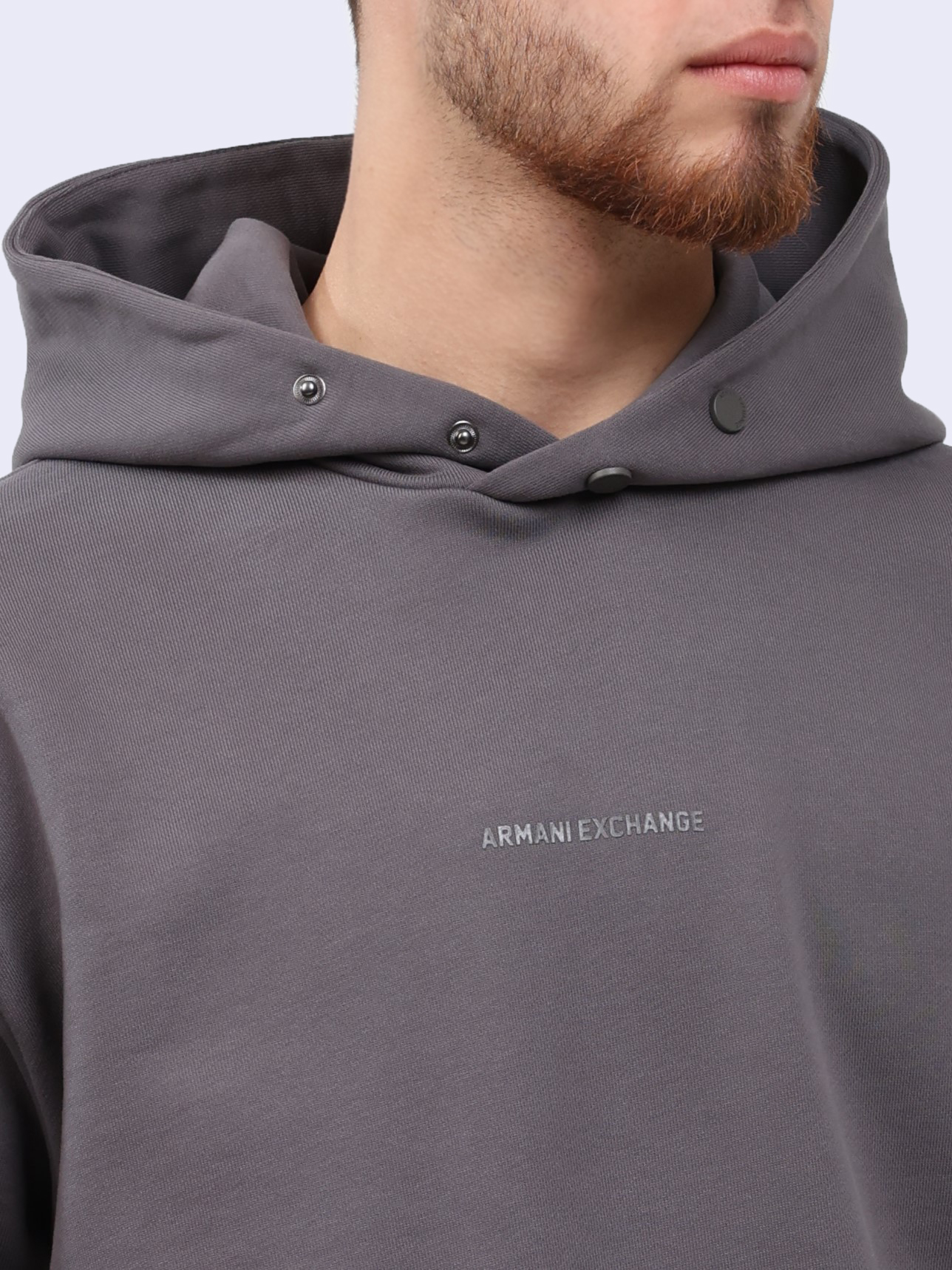 Худи Armani Exchange 6DZMLJ ZJ4XZ 19AA серое мужское из хлопка — купить в интернет-магазине Verdistore
