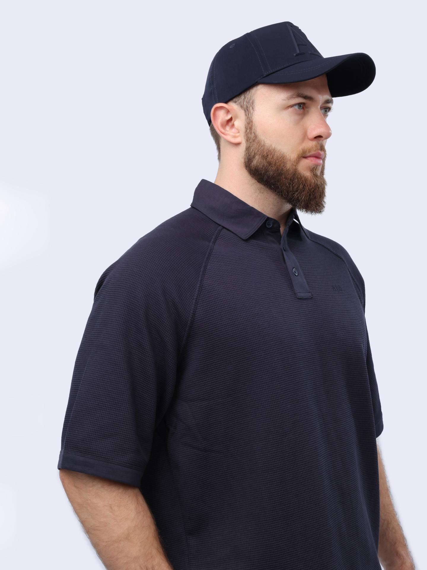 Поло Armani Exchange 3DZFHA ZJXPZ 15CX темно-синее мужское из текстурной ткани — купить в интернет-магазине Verdistore