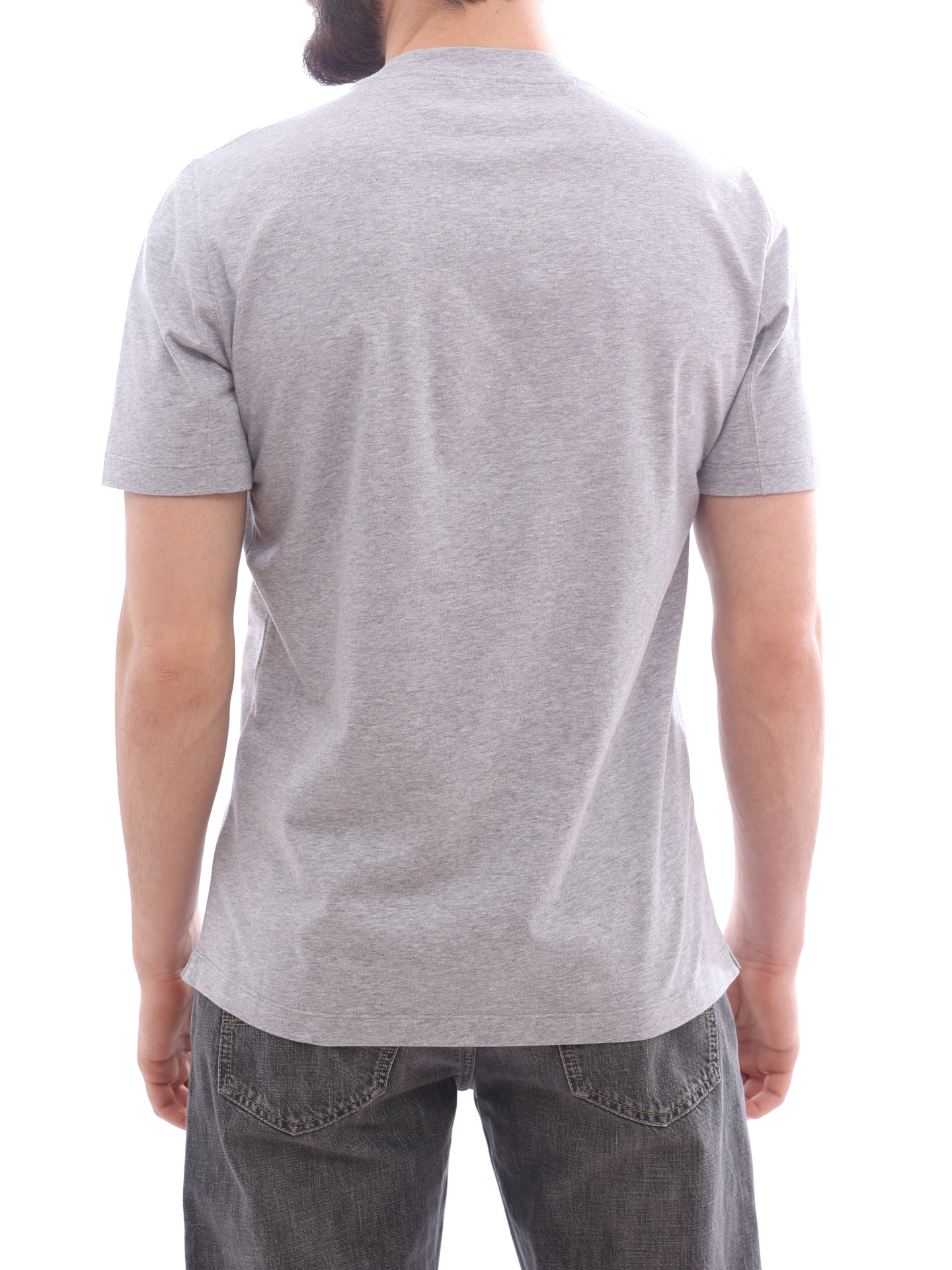 Футболка Brunello Cucinelli M0T618430 CT883 серая мужская из хлопка — купить в интернет-магазине Verdistore