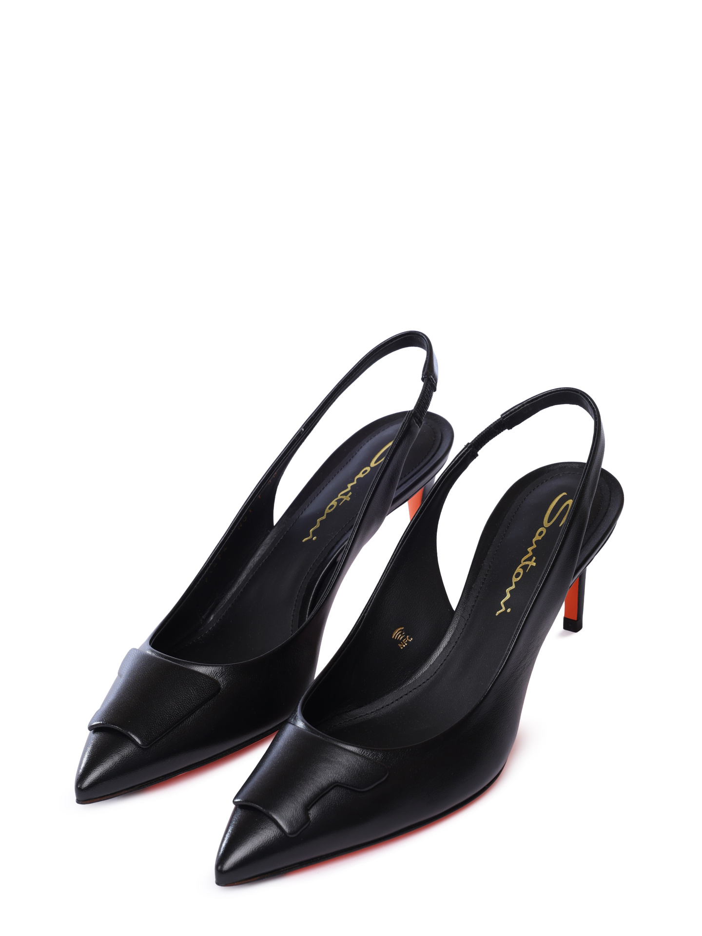 Туфли Santoni WDLG71474HA2TSZAN01 черные женские из кожи — купить в интернет-магазине Verdistore