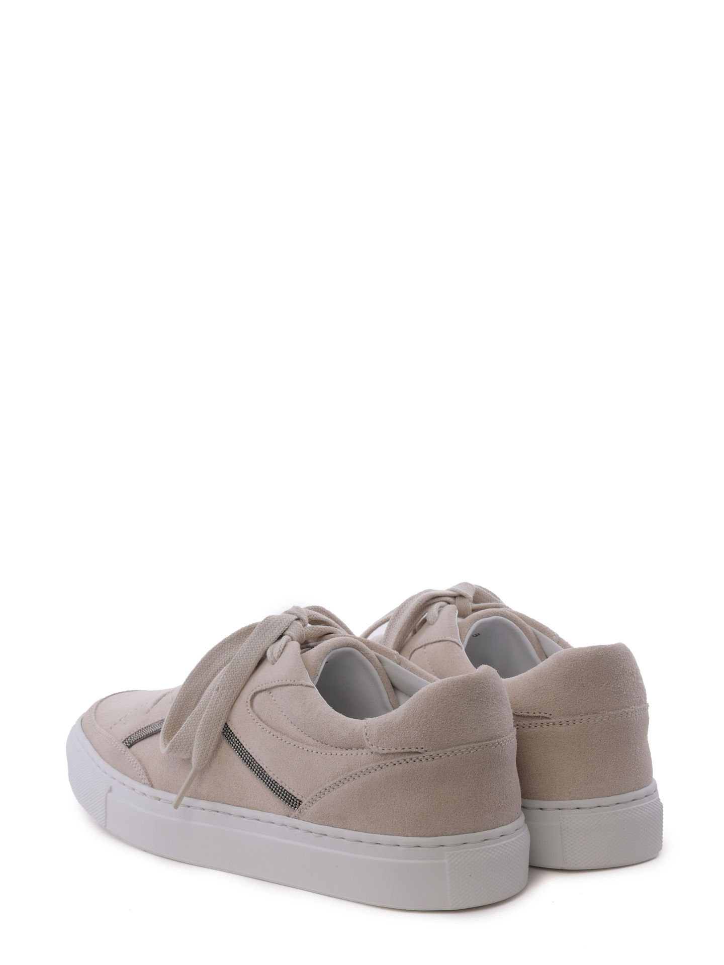 Кеды Brunello Cucinelli MZSFGB1123 C8198 молочные женские из замши — купить в интернет-магазине Verdistore