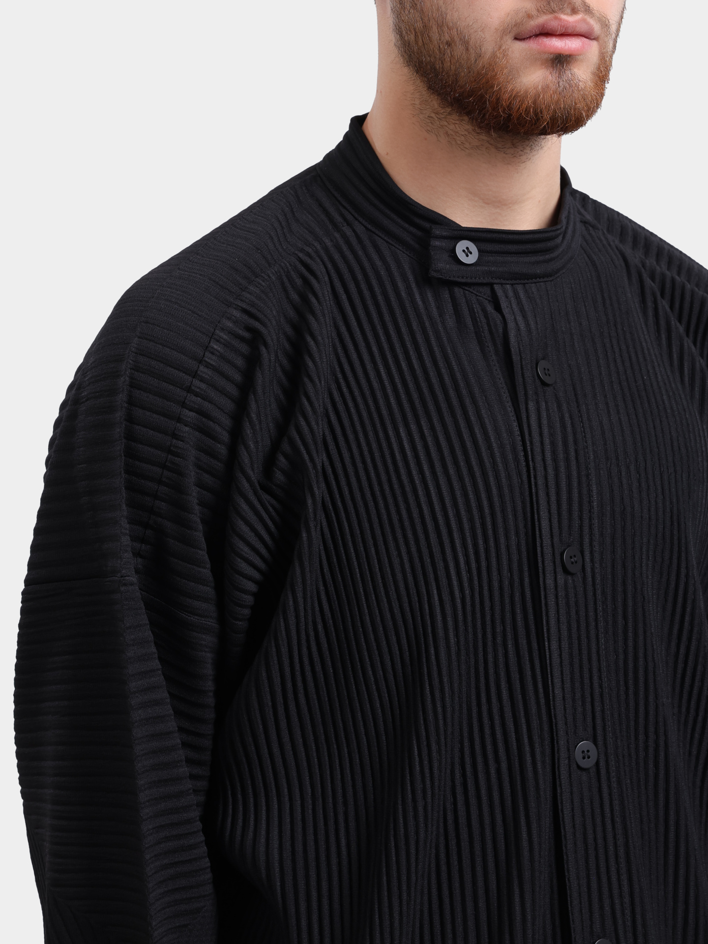 Рубашка Sphynx pleats 6432-1 мужская черная с плиссированной текстурой — купить в интернет-магазине Verdistore