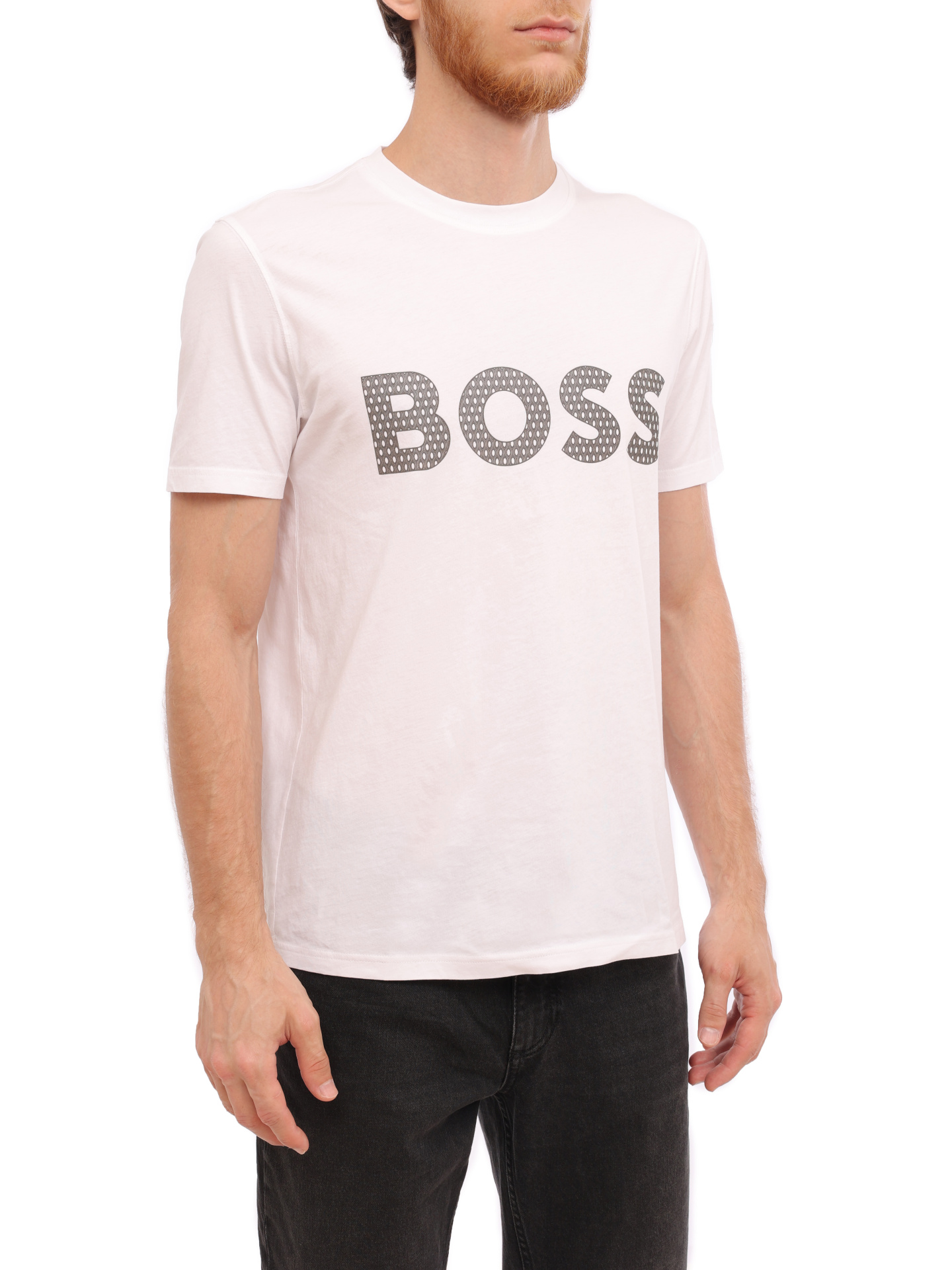 Футболка Boss 50495719 100 белая мужская с логотипом — купить в интернет-магазине Verdistore