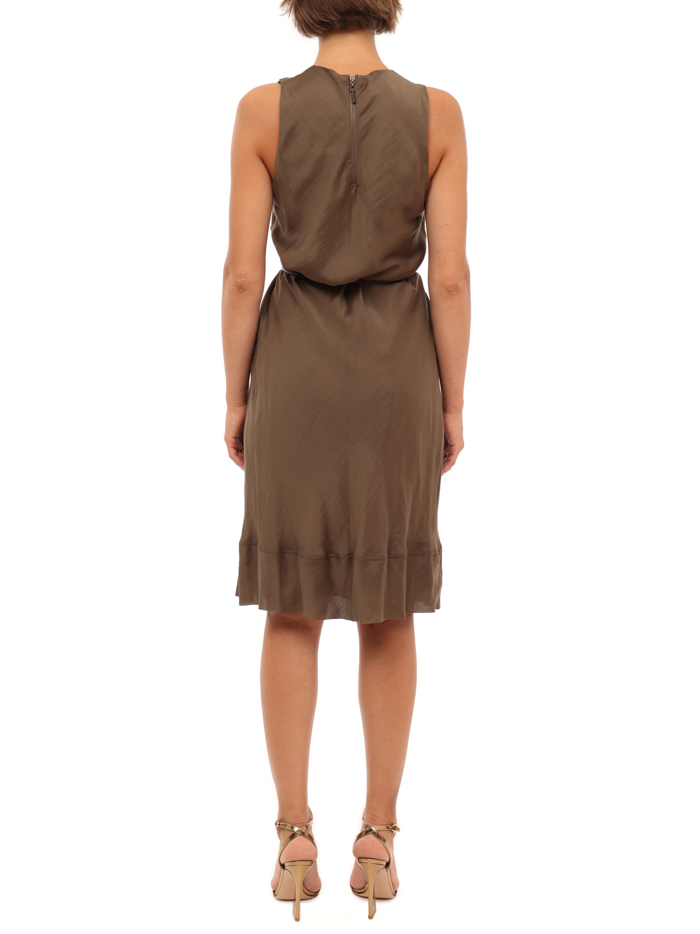 Платье Brunello Cucinelli MS921A4736 коричневое женское — купить в интернет-магазине Verdistore