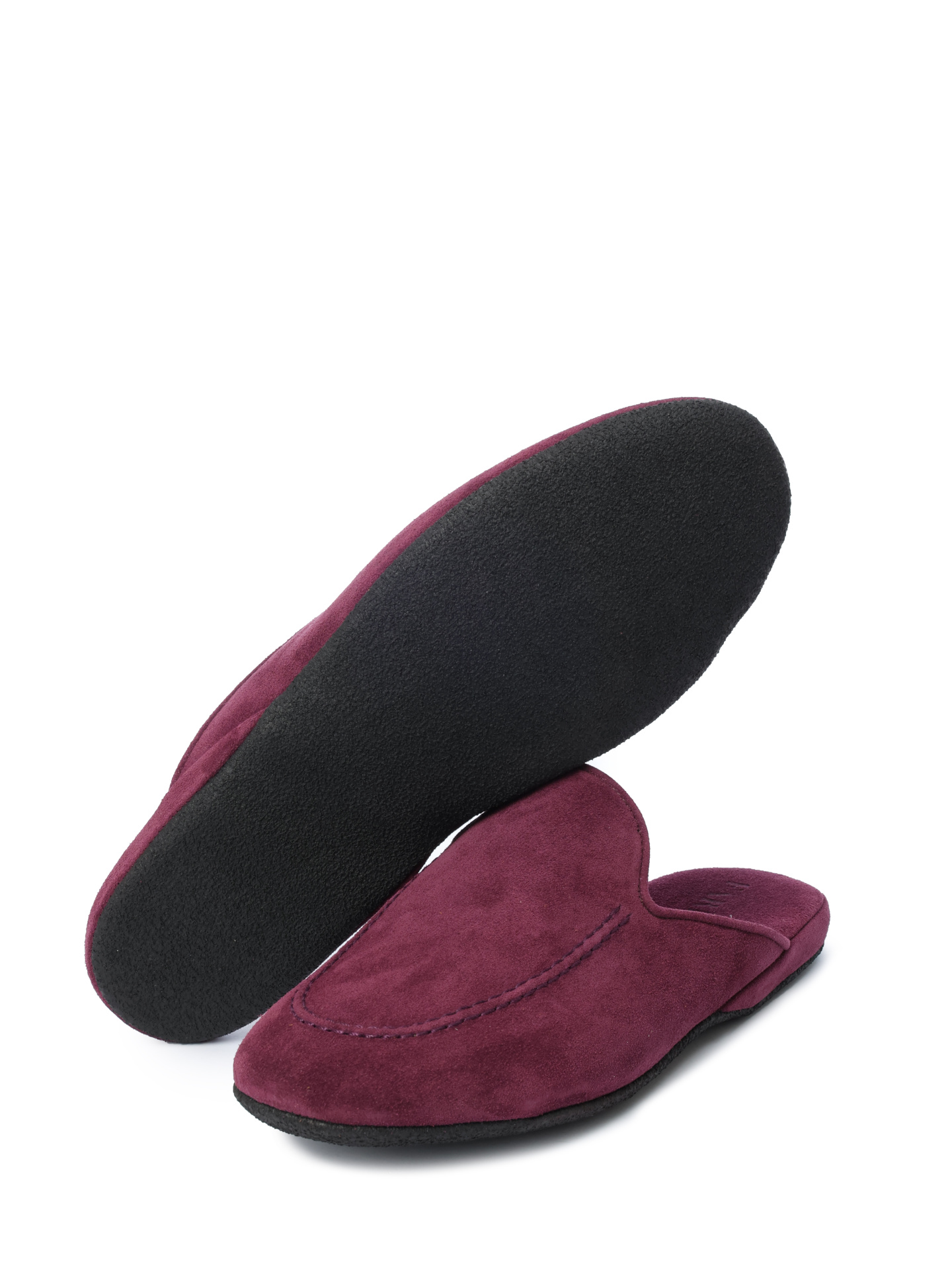Шлепанцы бордовые замшевые с приподнятым носком — купить в интернет-магазине Verdistore