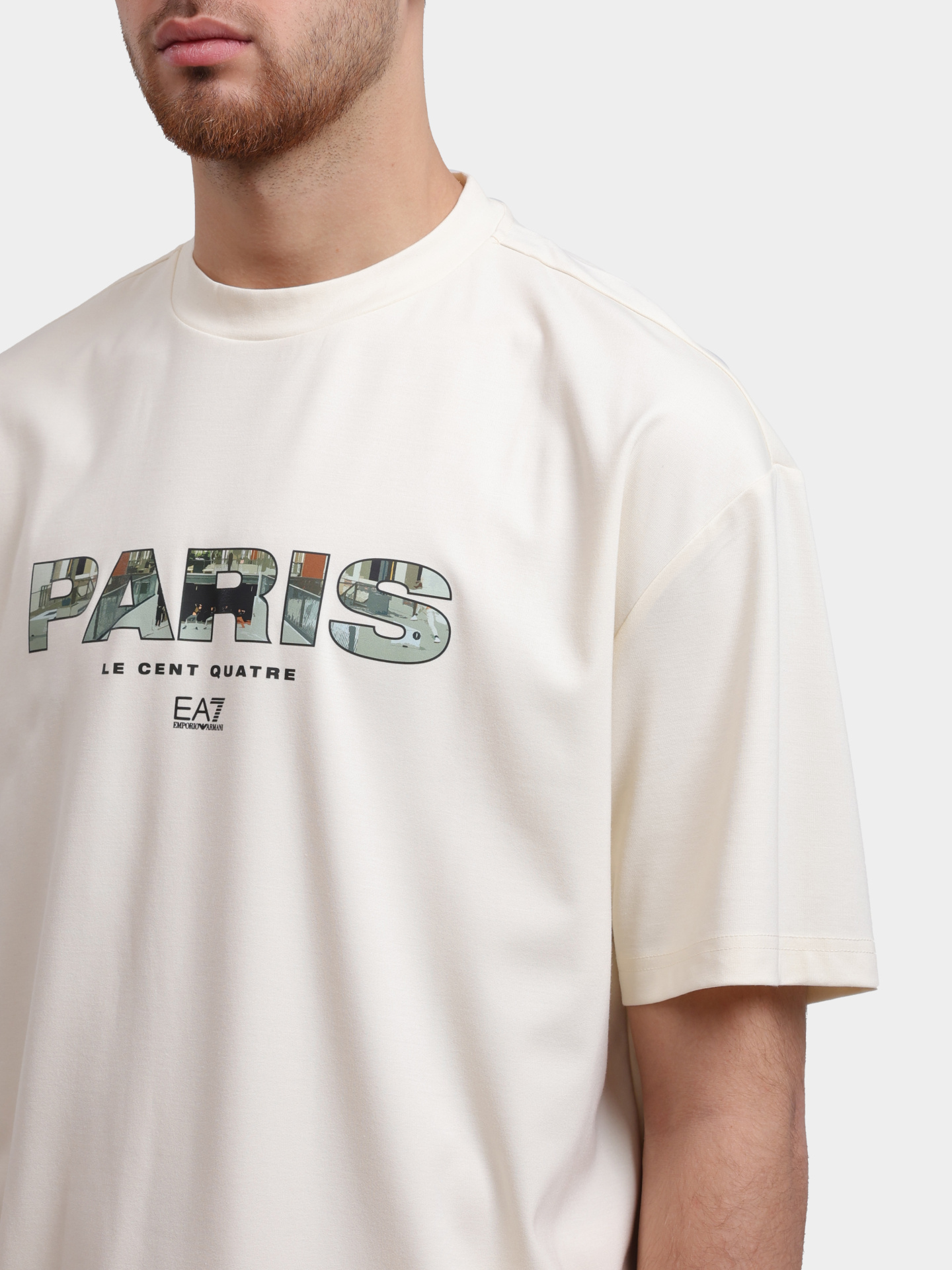 Футболка EA7 7M000768 AF16724 U1105 молочная мужская — купить в интернет-магазине Verdistore