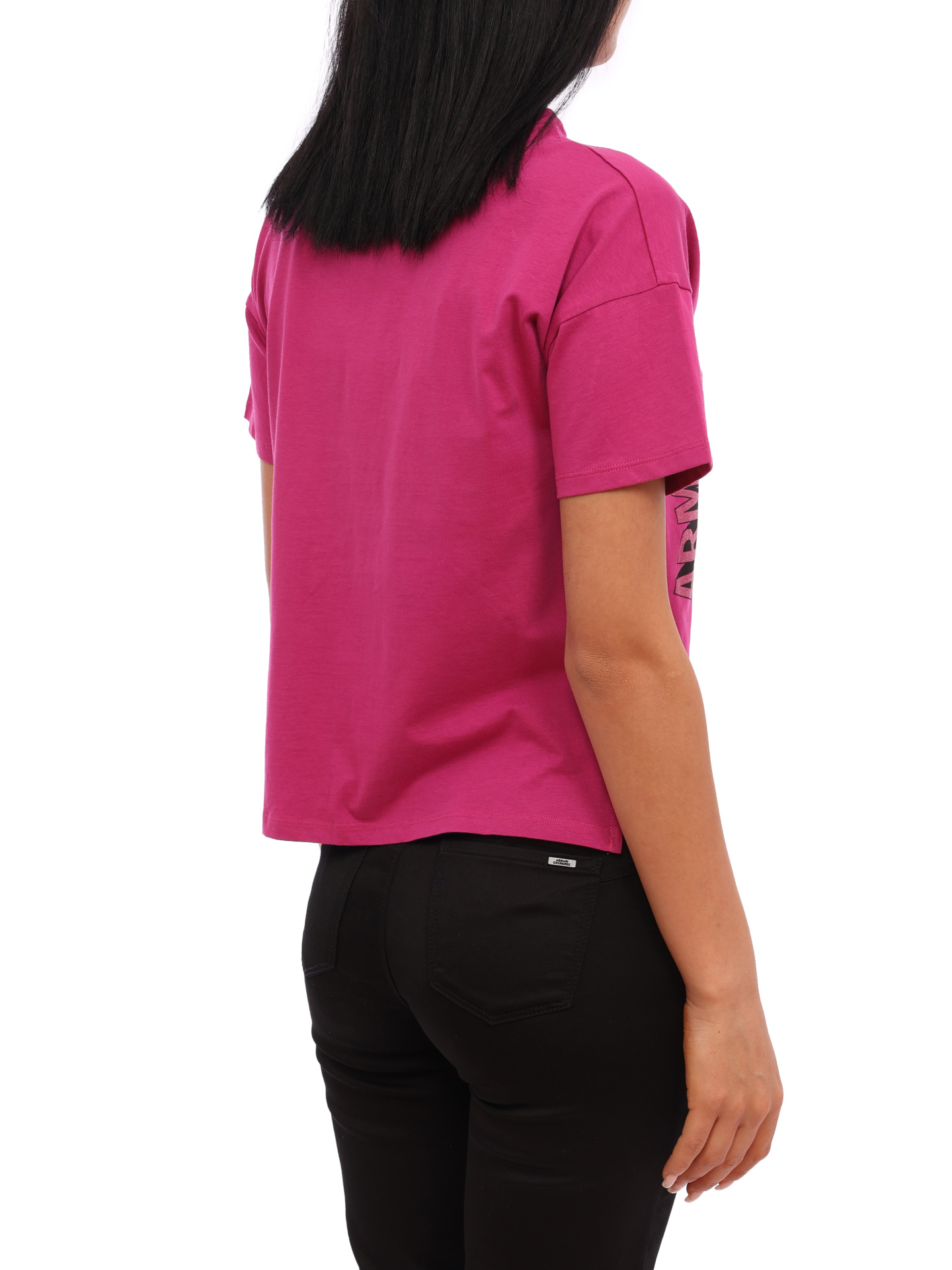 Футболка Armani Exchange 3HYTCB YJX5Z 1474 фуксия женская с логотипом — купить в интернет-магазине Verdistore