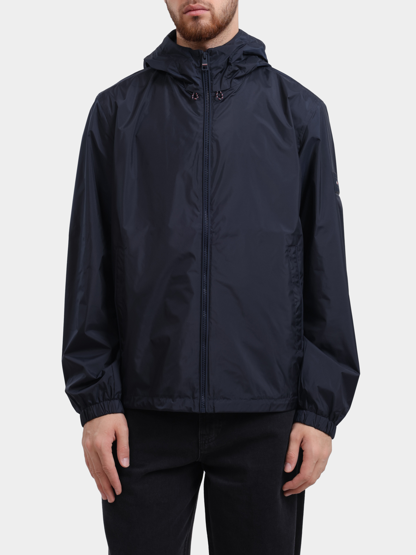 Мастерка Tommy Hilfiger MW0MW40225 темно-синяя мужская с капюшоном — купить в интернет-магазине Verdistore