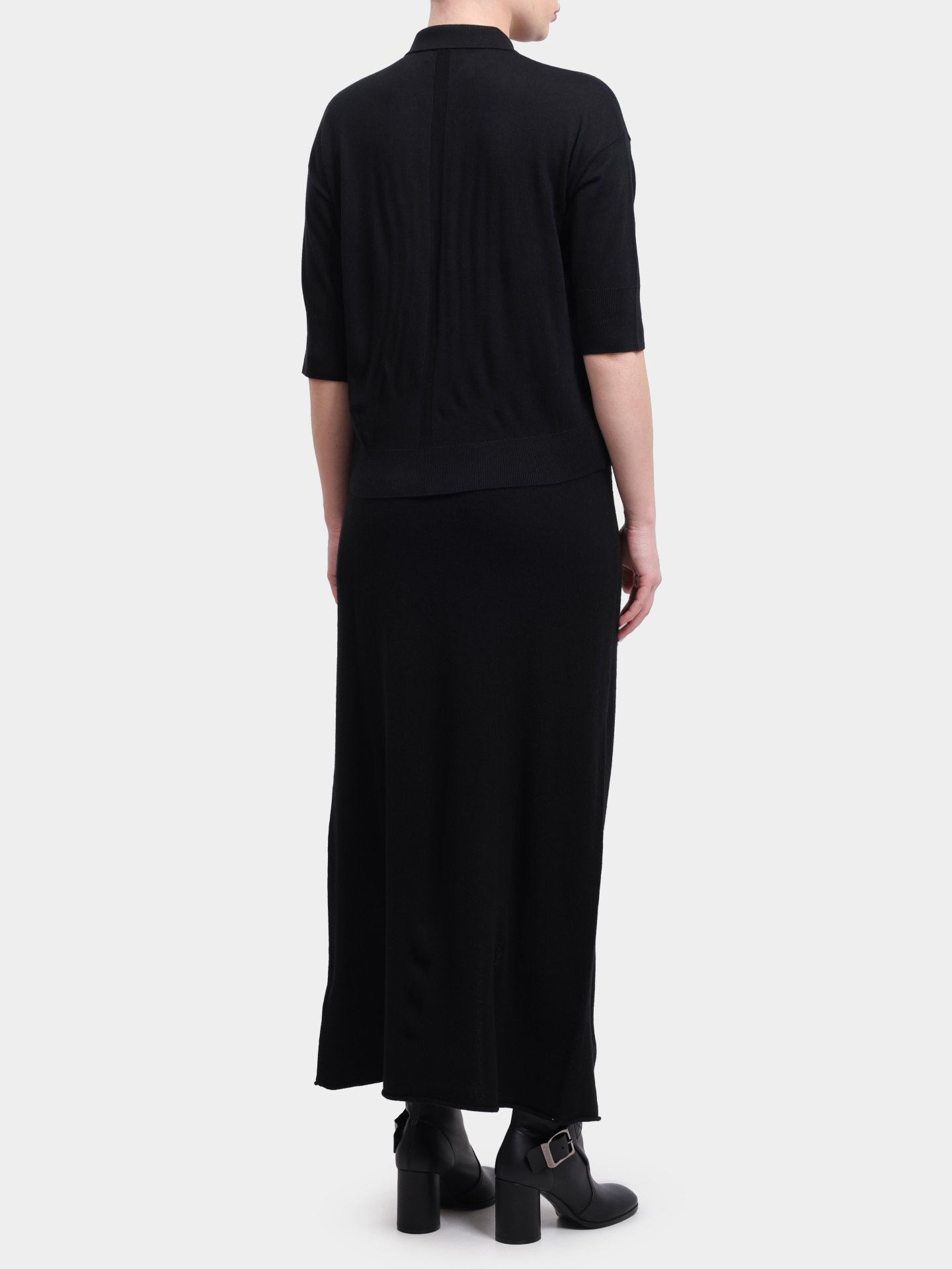 Поло Alpha Studio FE-7852B 3002 черное женское прямого кроя — купить в интернет-магазине Verdistore