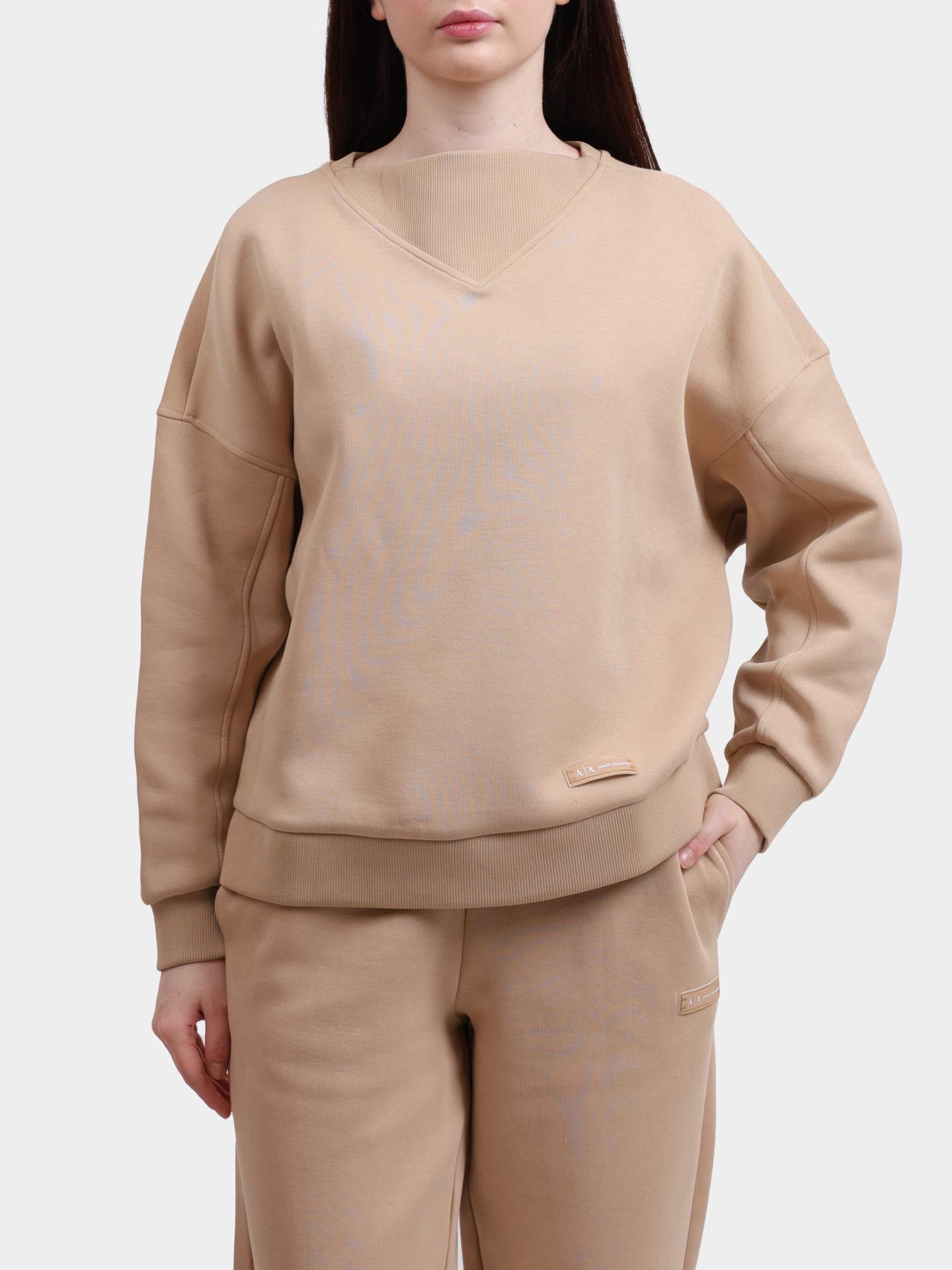 Свитшот Armani Exchange XW000744 AF16134 U1051 бежевый женский — купить в интернет-магазине Verdistore