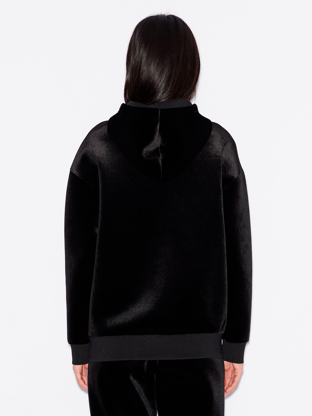 Мастерка Armani Exchange 6GYM84 1200 черная женская из бархатистой ткани — купить в интернет-магазине Verdistore