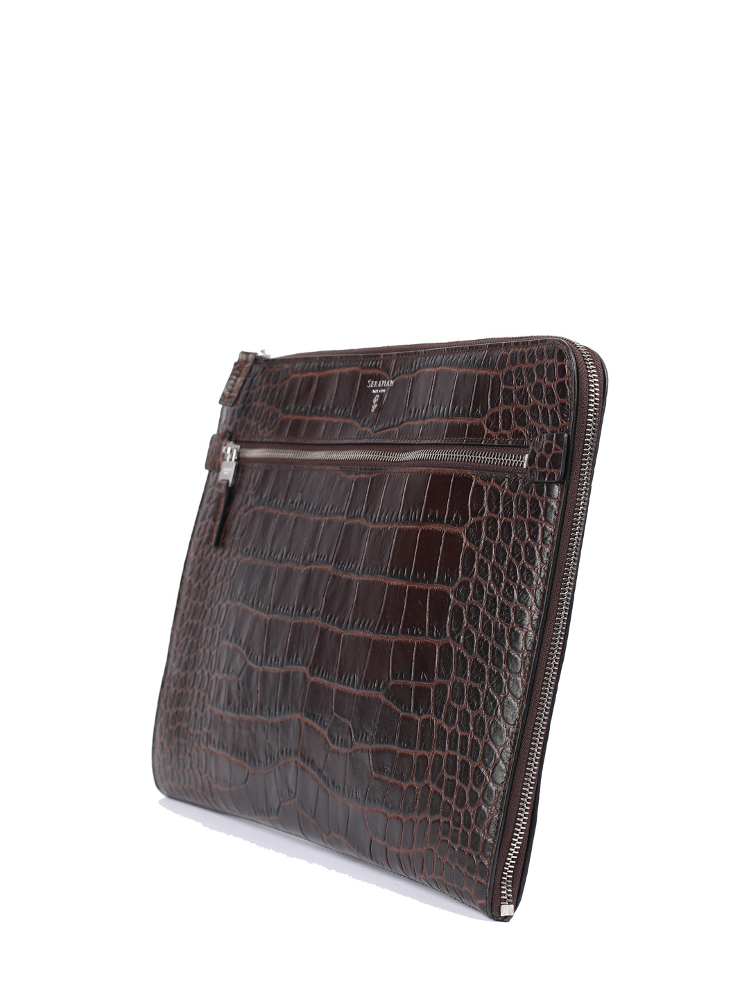 Папка коричневая кожаная с внешним и внутренним карманом маленький логотип — купить в интернет-магазине Verdistore