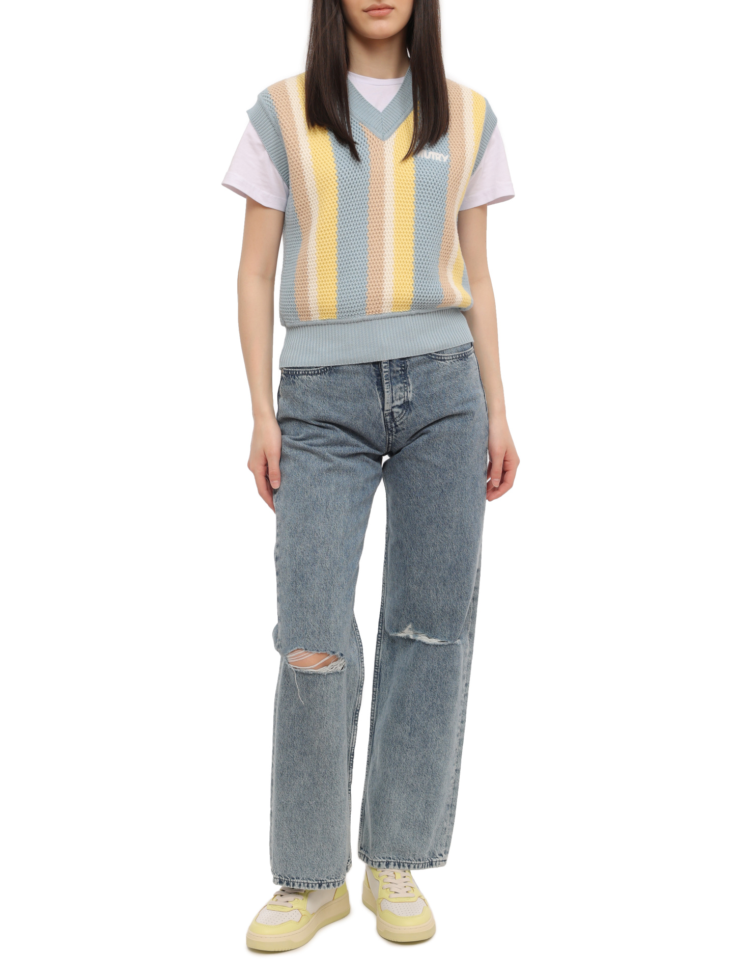 Жилет Autry A24EVEPW560X полосатый женский из хлопка — купить в интернет-магазине Verdistore