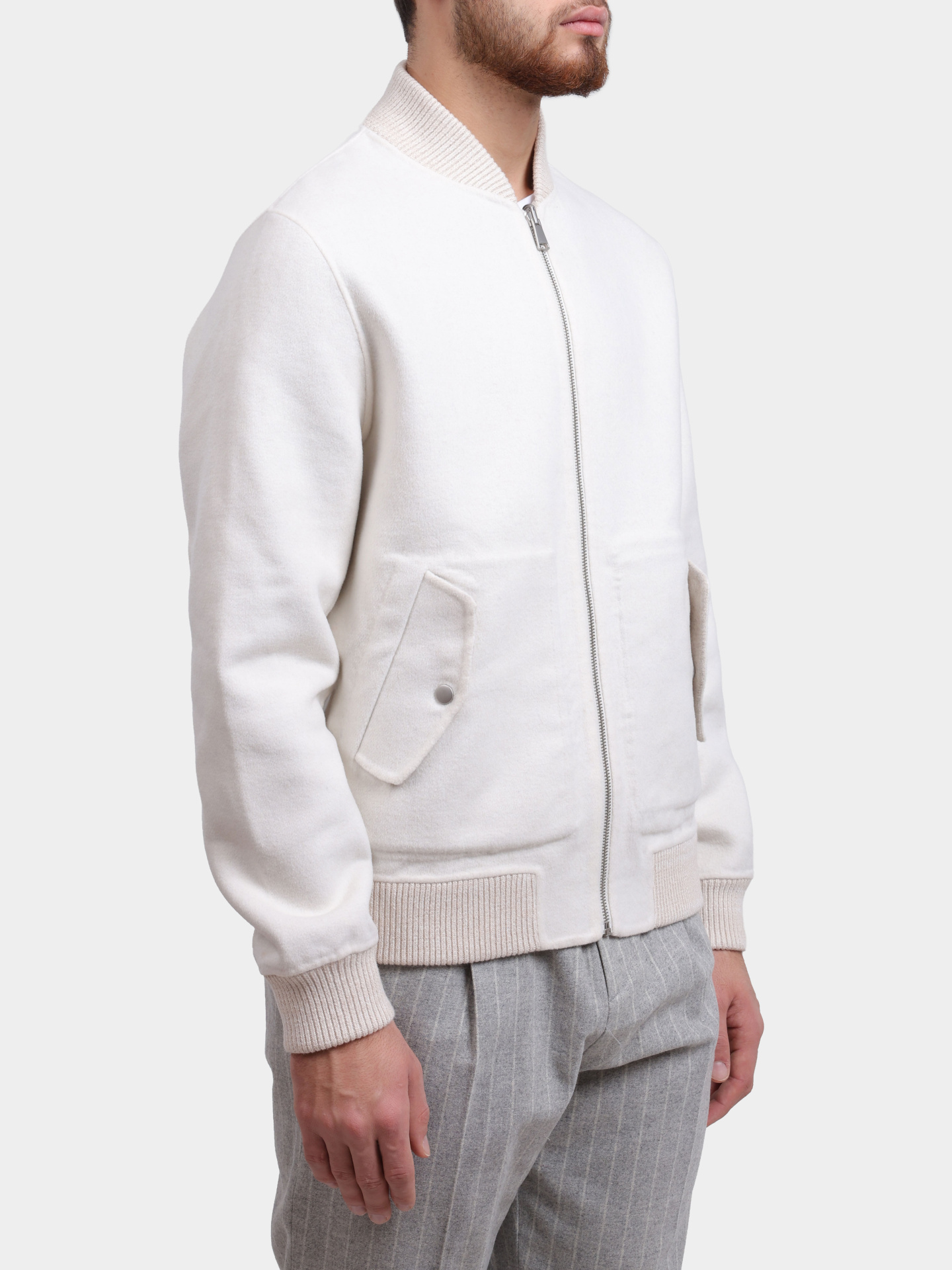 Бомбер Paul Taylor PT7JK F016 001 молочный мужской — купить в интернет-магазине Verdistore