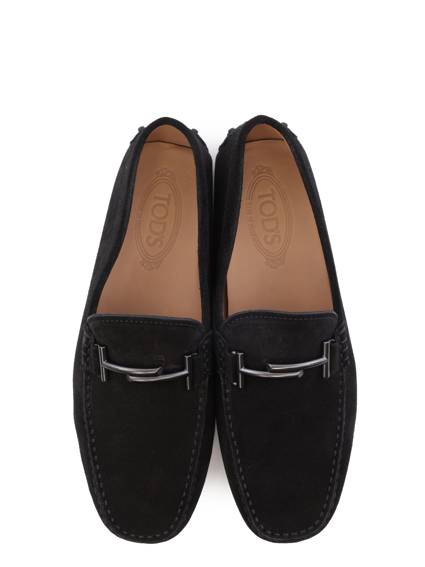 Мокасины черные замшевые с металлическим логотипом на пряжке — купить в интернет-магазине Verdistore