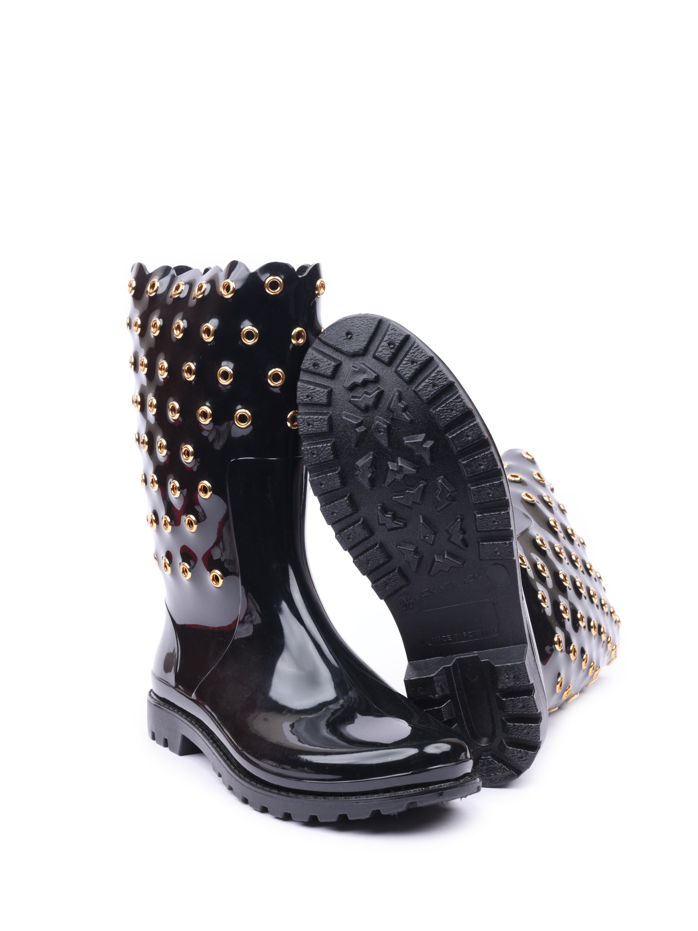 Сапоги резиновые Red Valentino IQ2S0571POV N06 черные женские — купить в интернет-магазине Verdistore