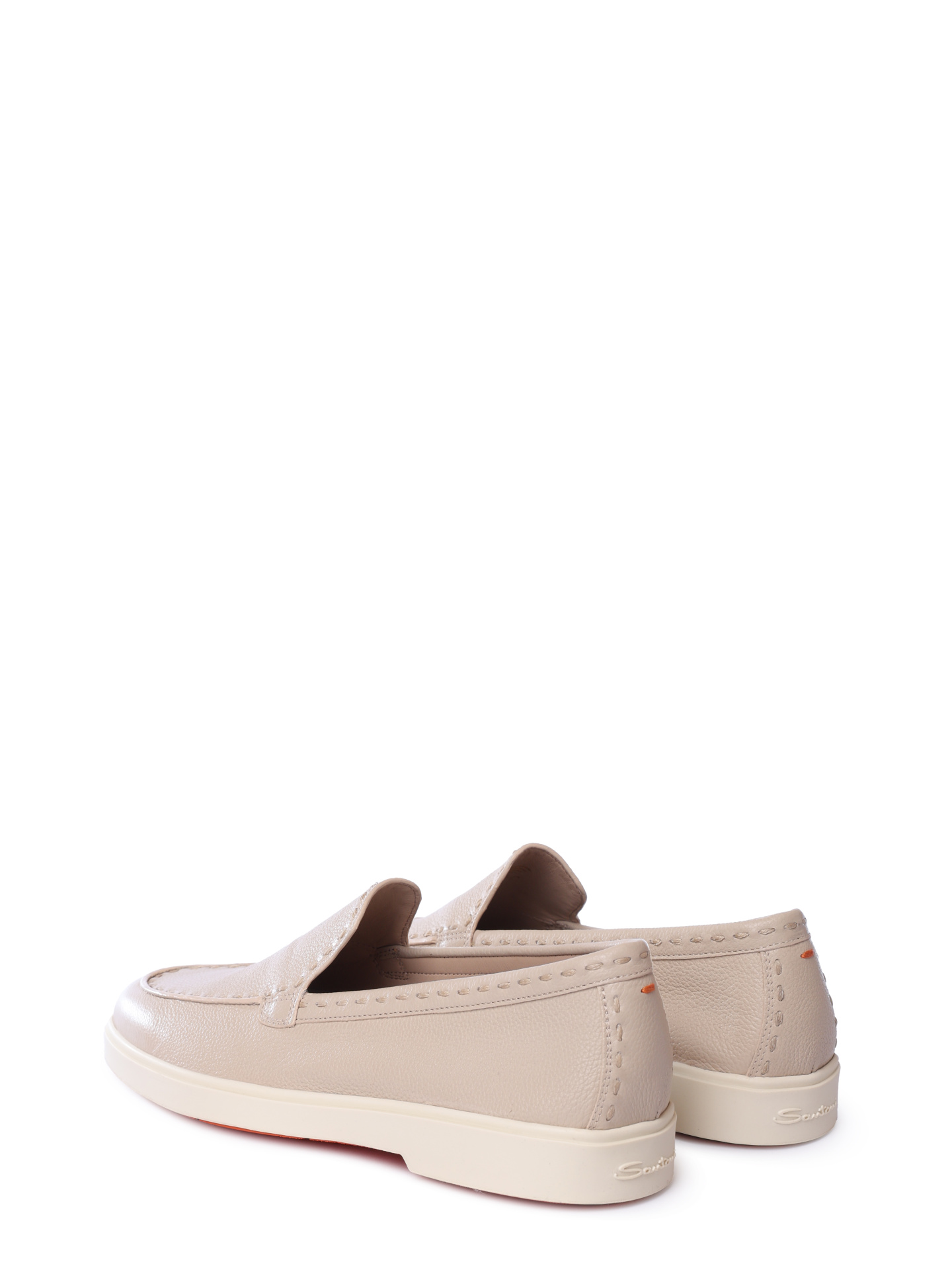 Лоферы Santoni WUYG71436TISSWKAP10 молочные женские из кожи — купить в интернет-магазине Verdistore