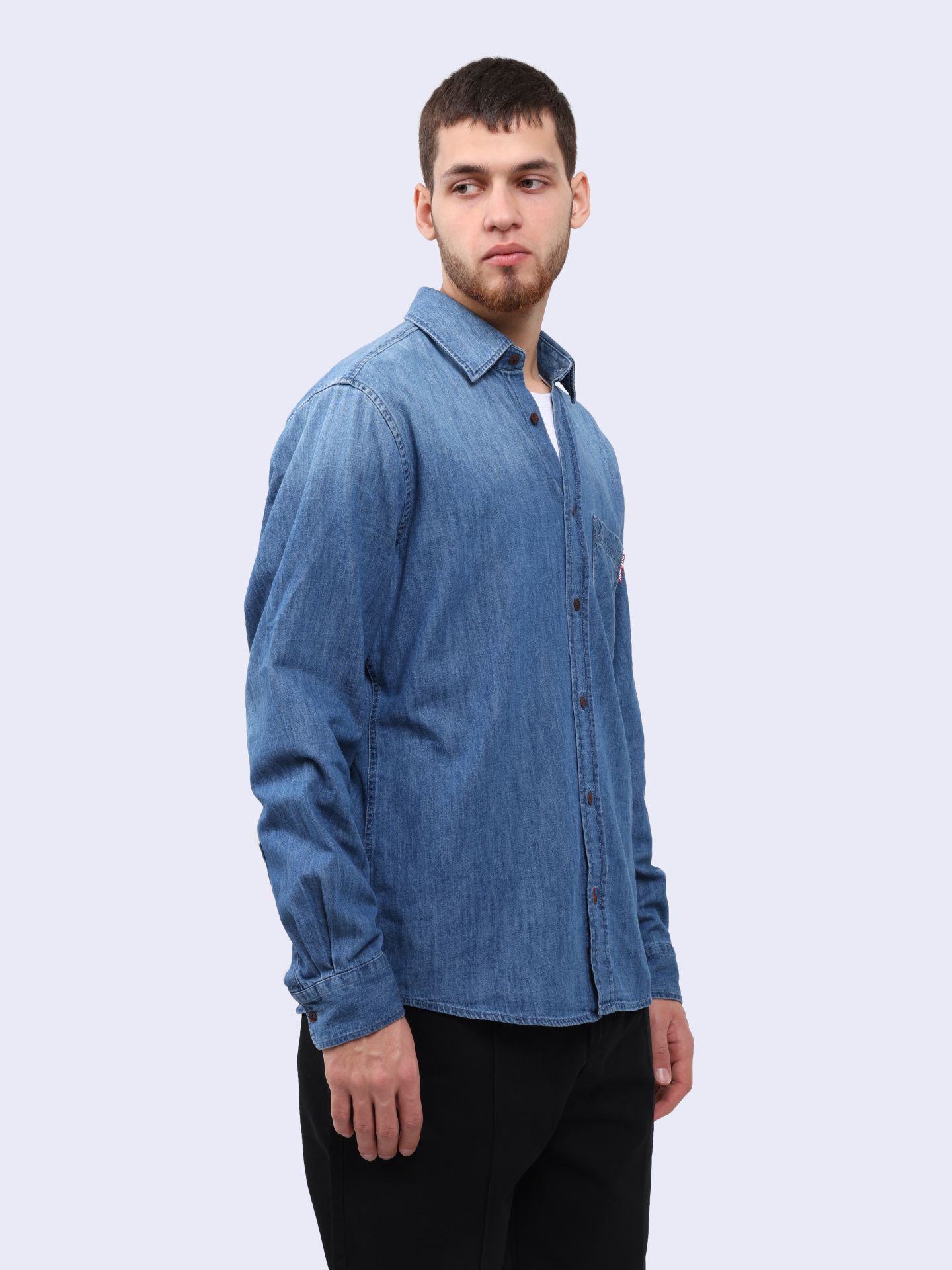 Рубашка из хлопка с отложным воротником — купить в интернет-магазине Verdistore